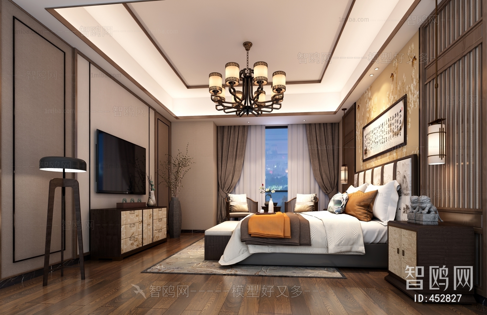 New Chinese Style Bedroom