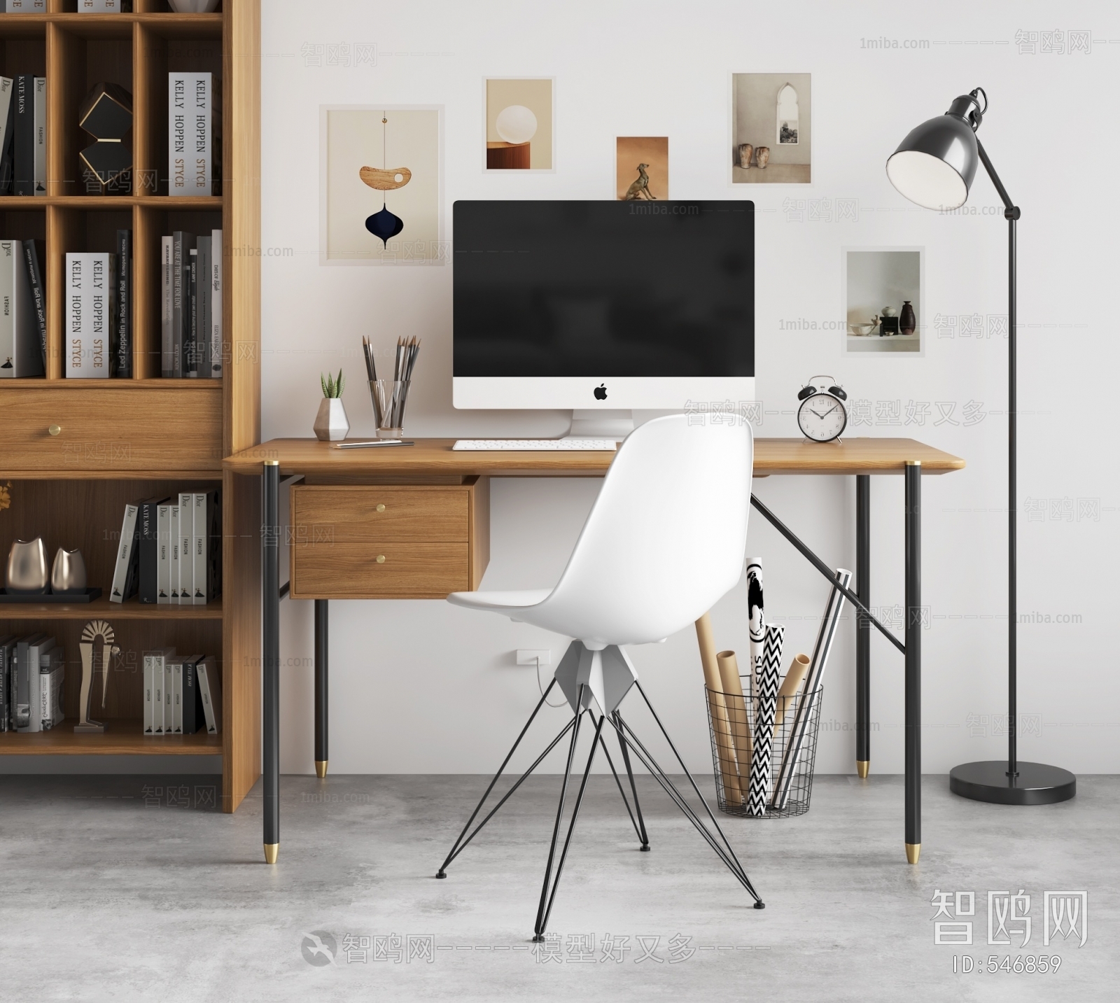 Nordic Style Computer Desk And Chair