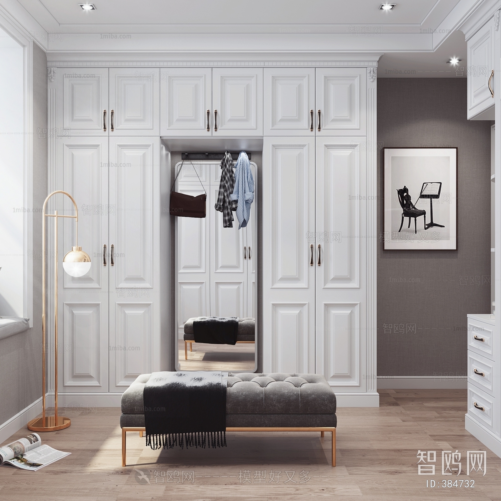 Simple European Style Clothes Storage Area