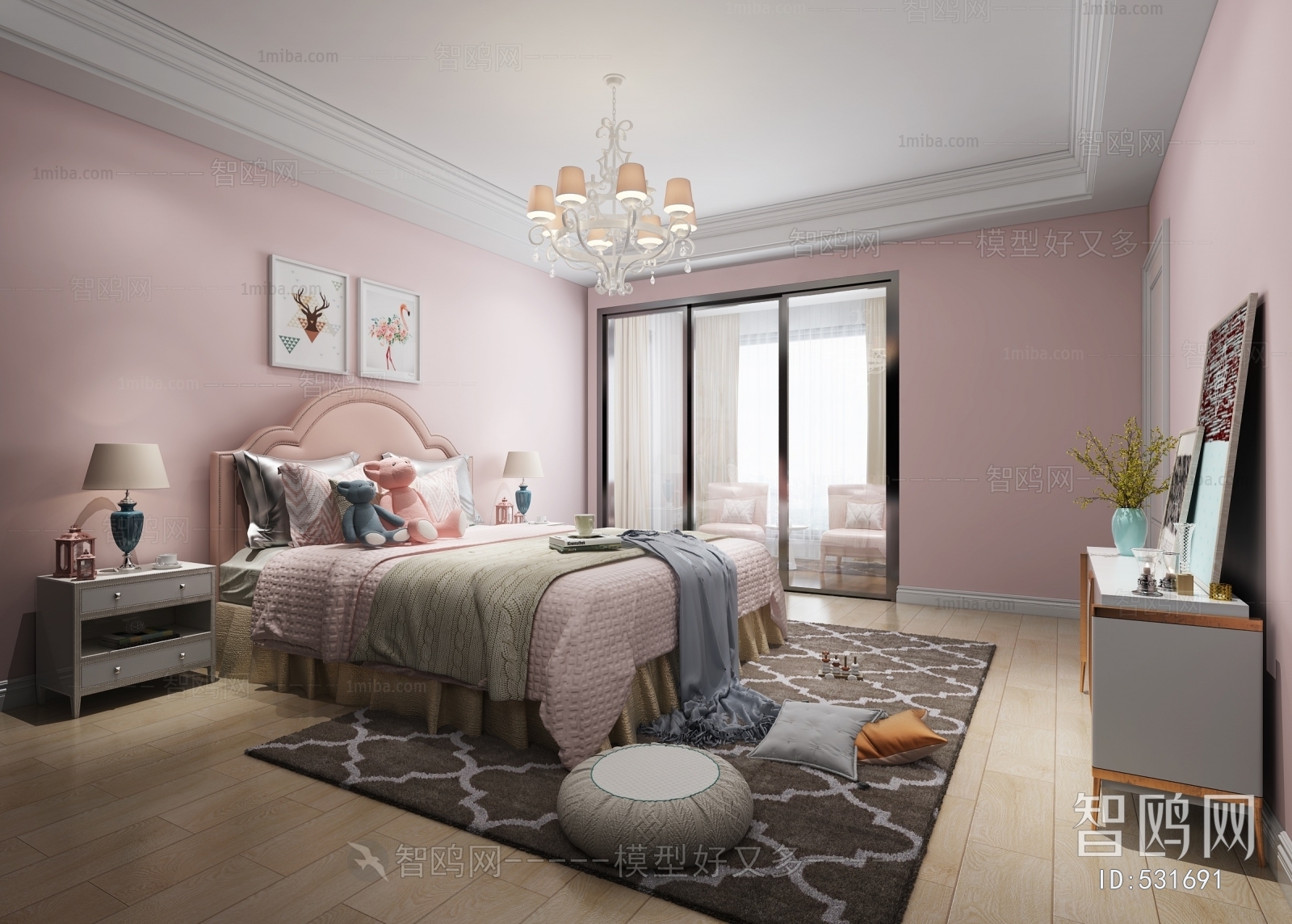 Simple European Style Bedroom