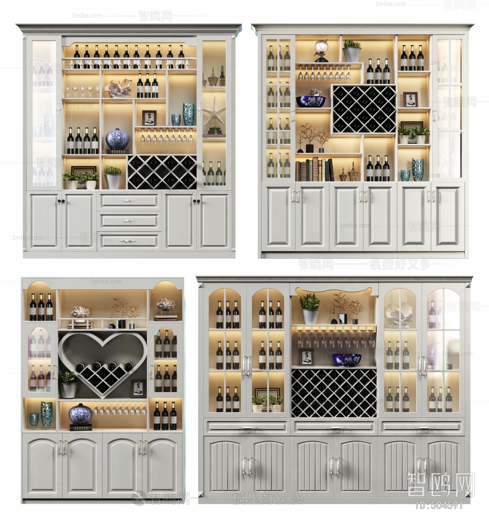 Simple European Style Wine Cabinet