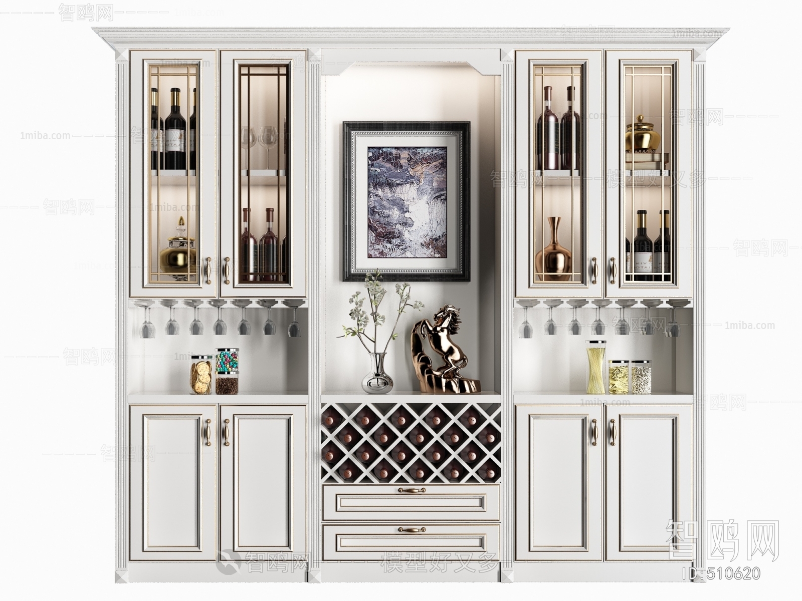 Simple European Style Wine Cabinet