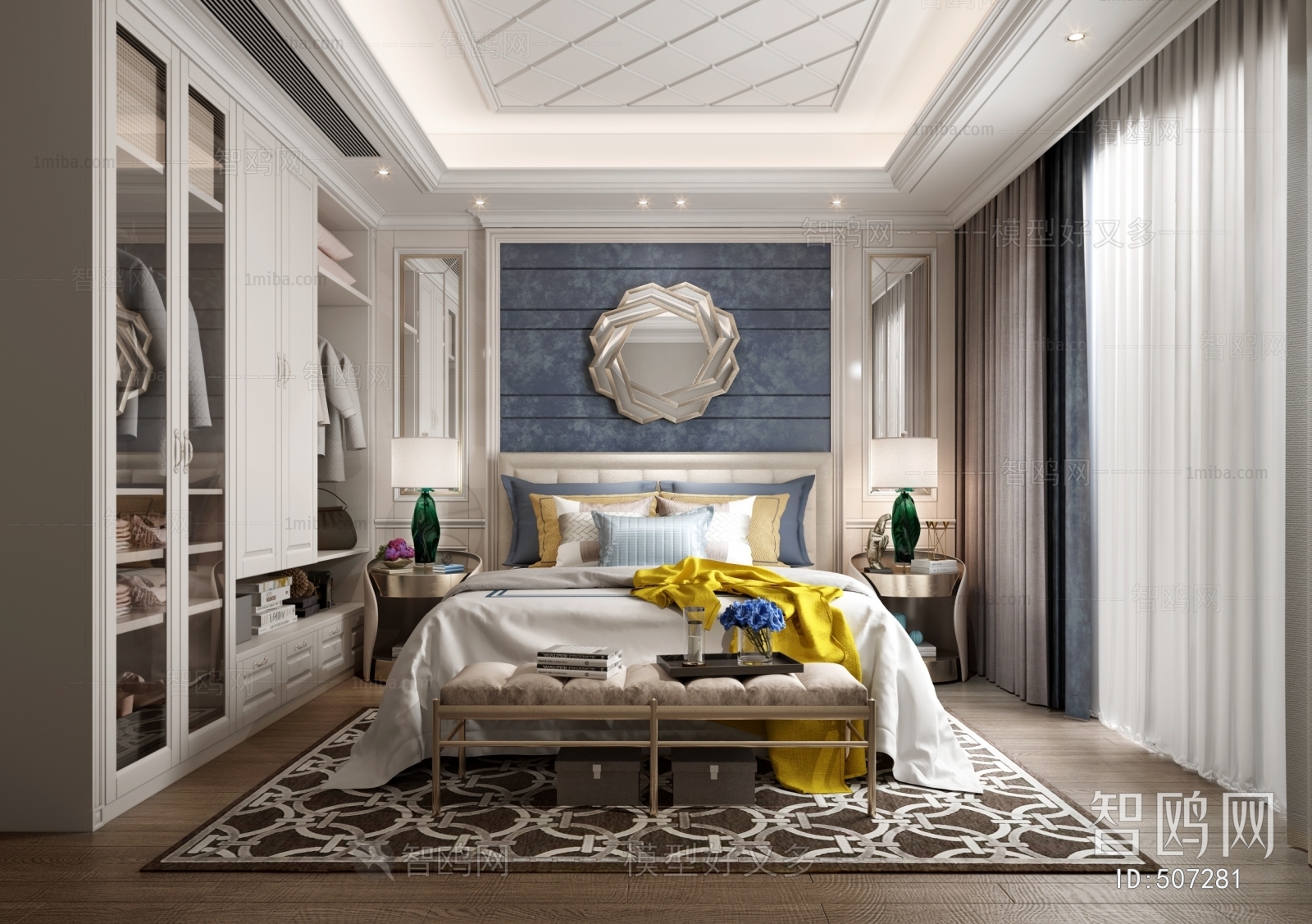 Simple European Style Bedroom