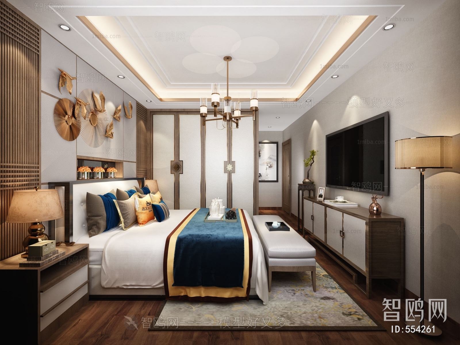 New Chinese Style Bedroom