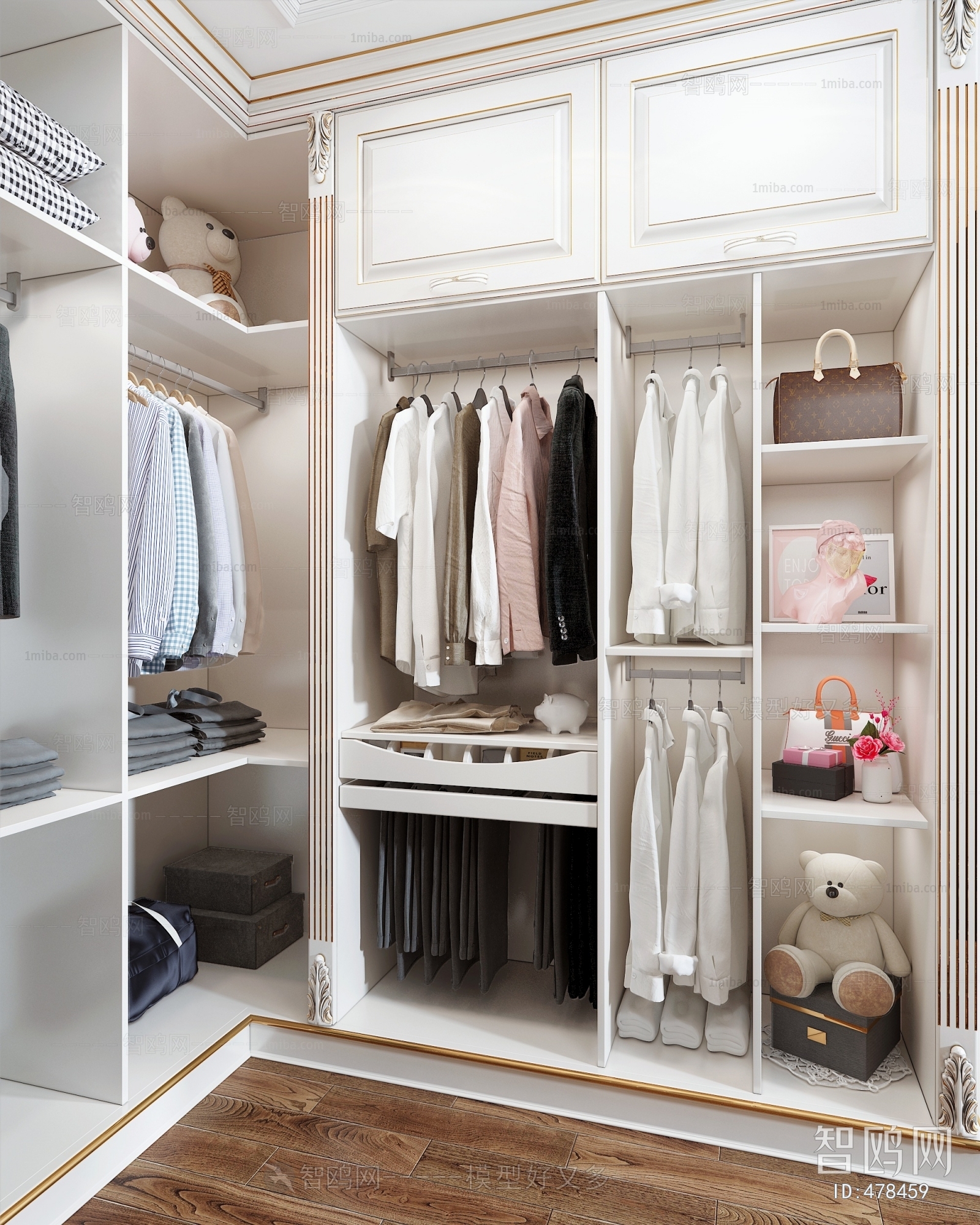 Simple European Style Clothes Storage Area