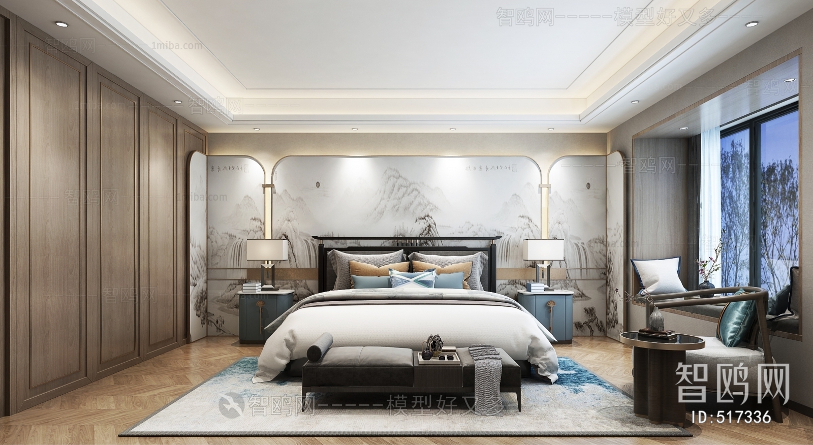 New Chinese Style Bedroom