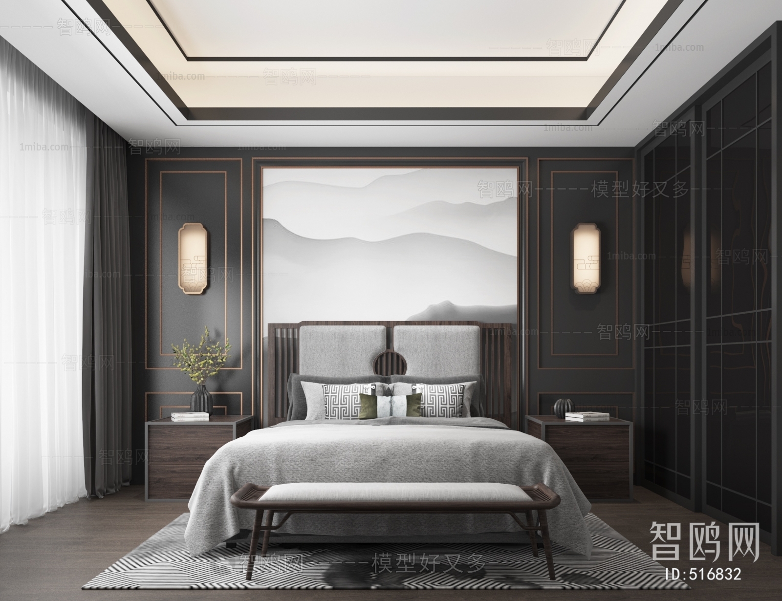 New Chinese Style Bedroom