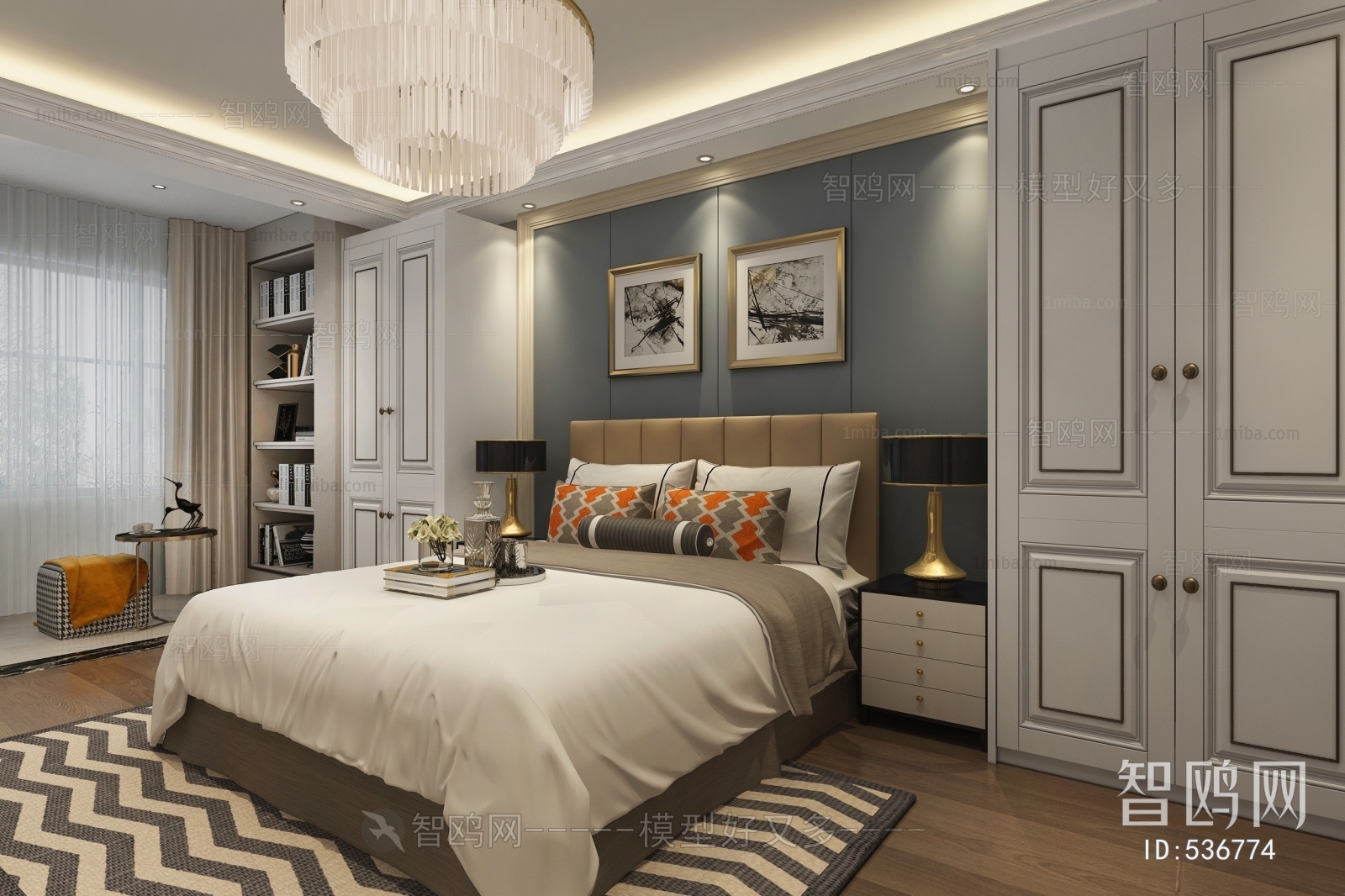 Simple European Style Bedroom