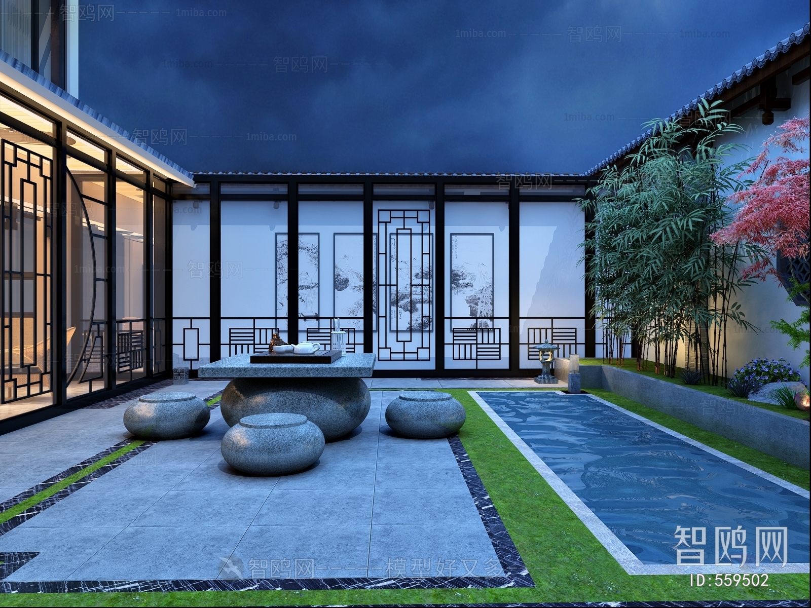 New Chinese Style Courtyard/landscape