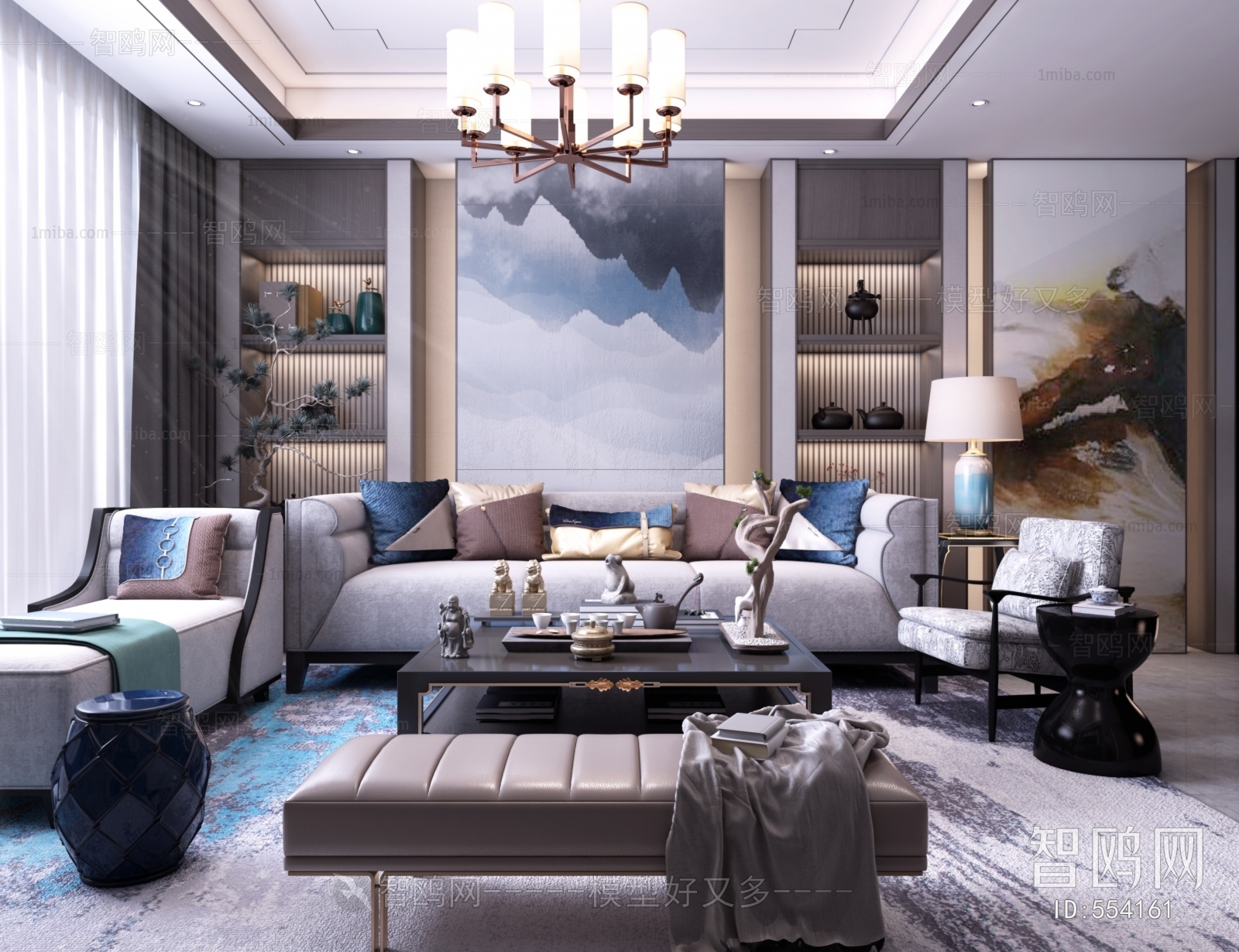 New Chinese Style A Living Room