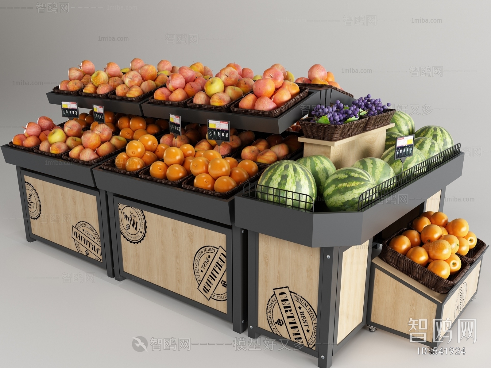 现代超市货架水果组合