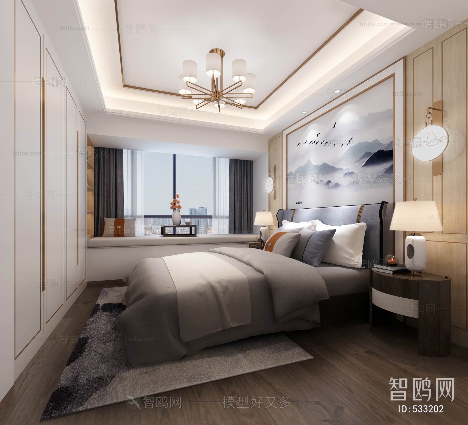 New Chinese Style Bedroom