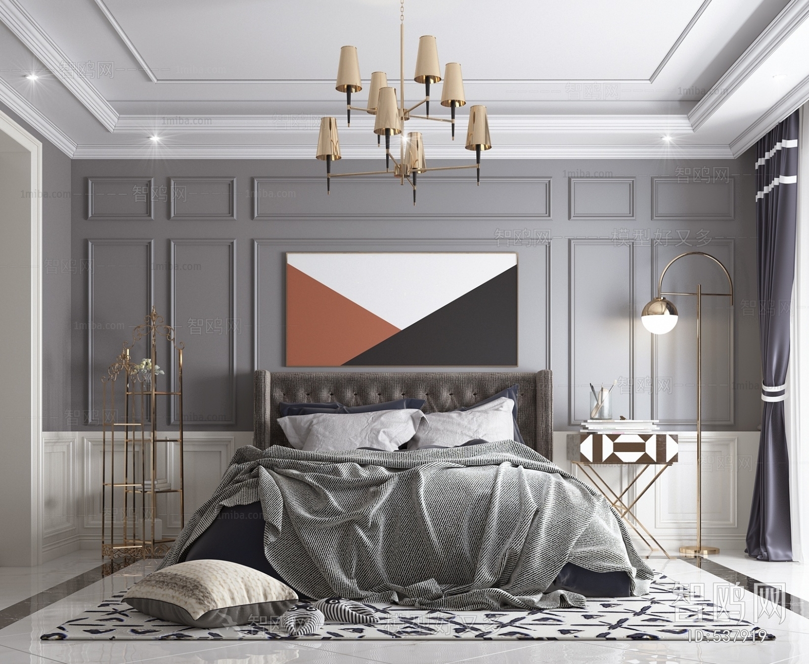 Simple European Style Bedroom