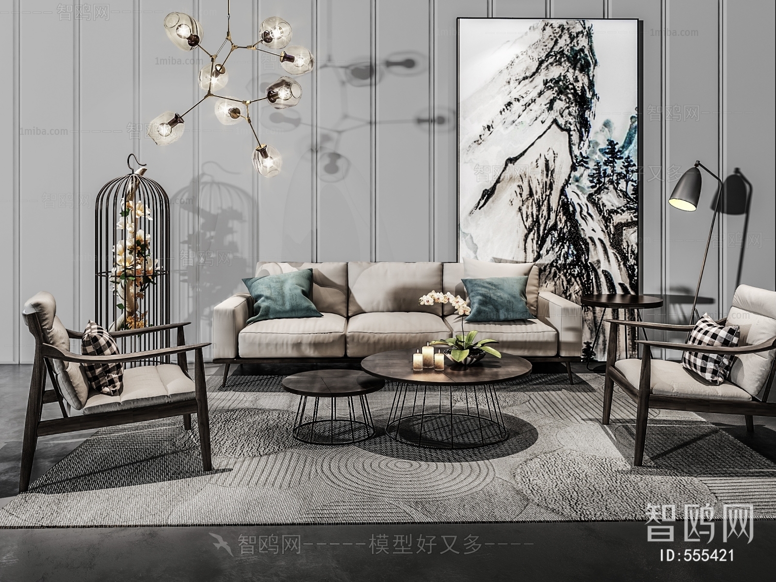 New Chinese Style Sofa Combination