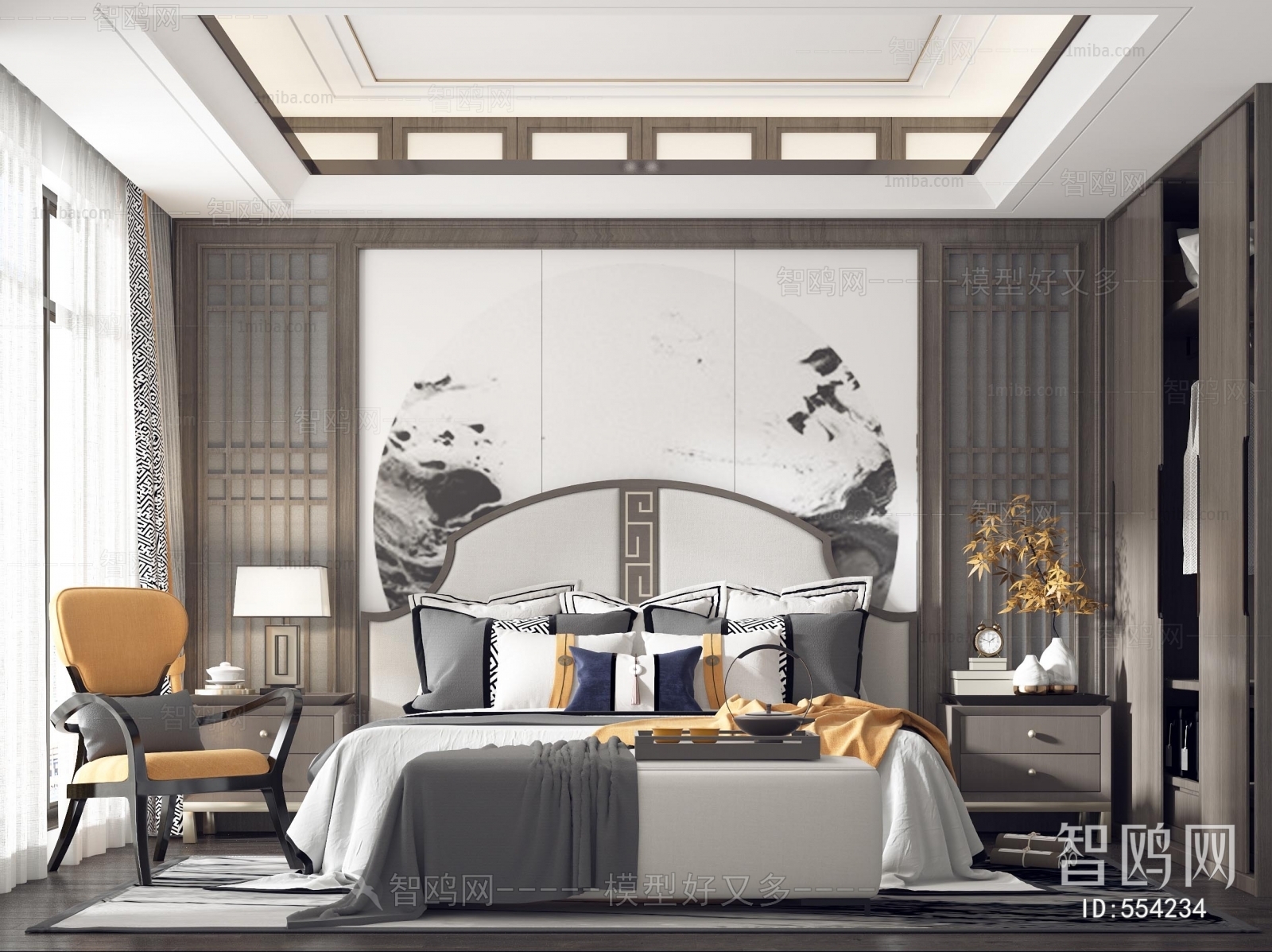 New Chinese Style Bedroom