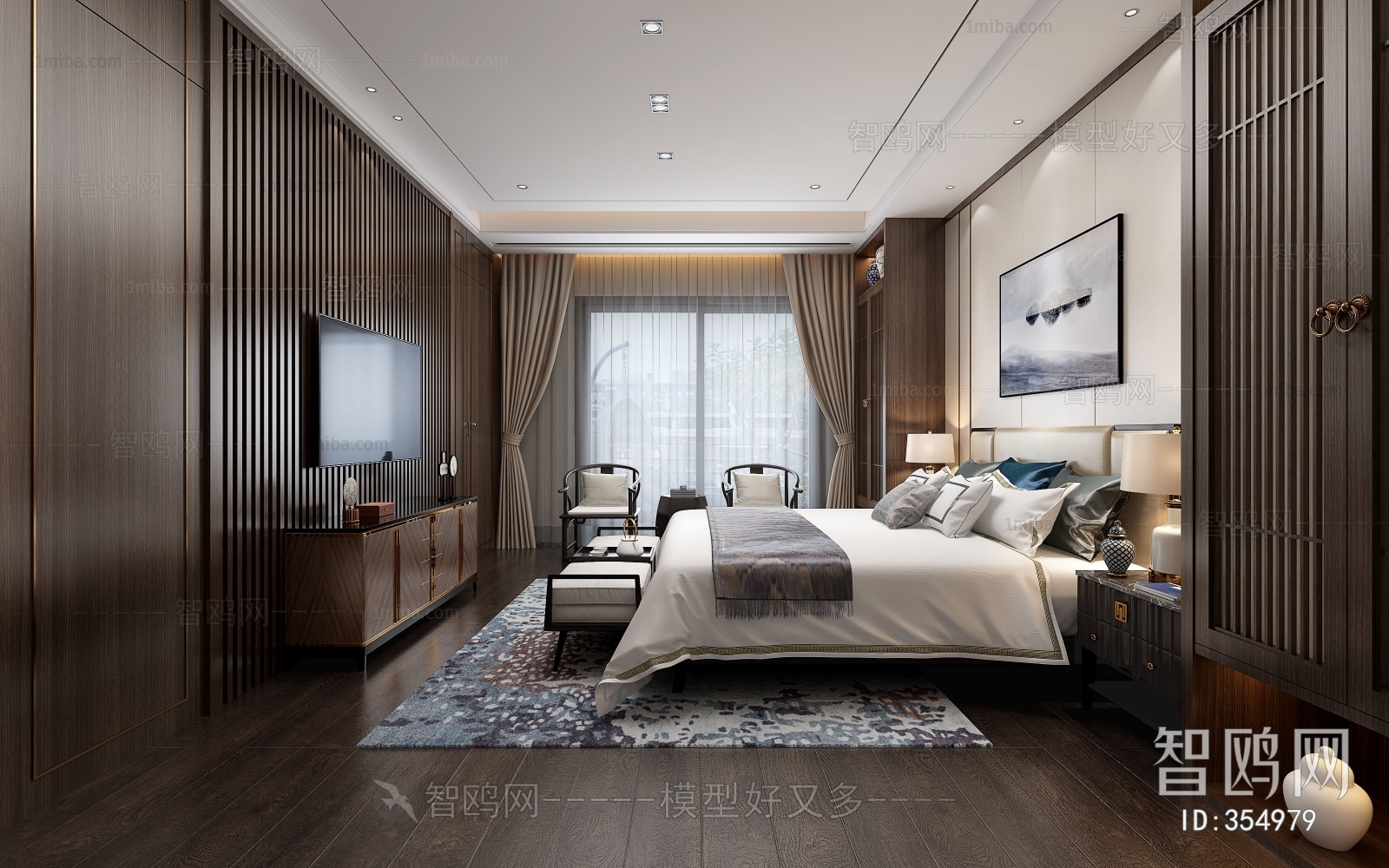 New Chinese Style Bedroom