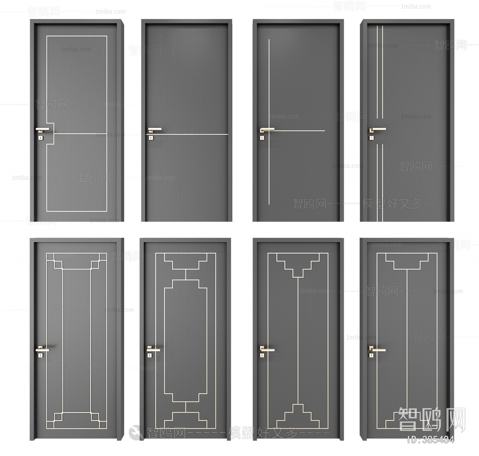 New Chinese Style Solid Wood Door