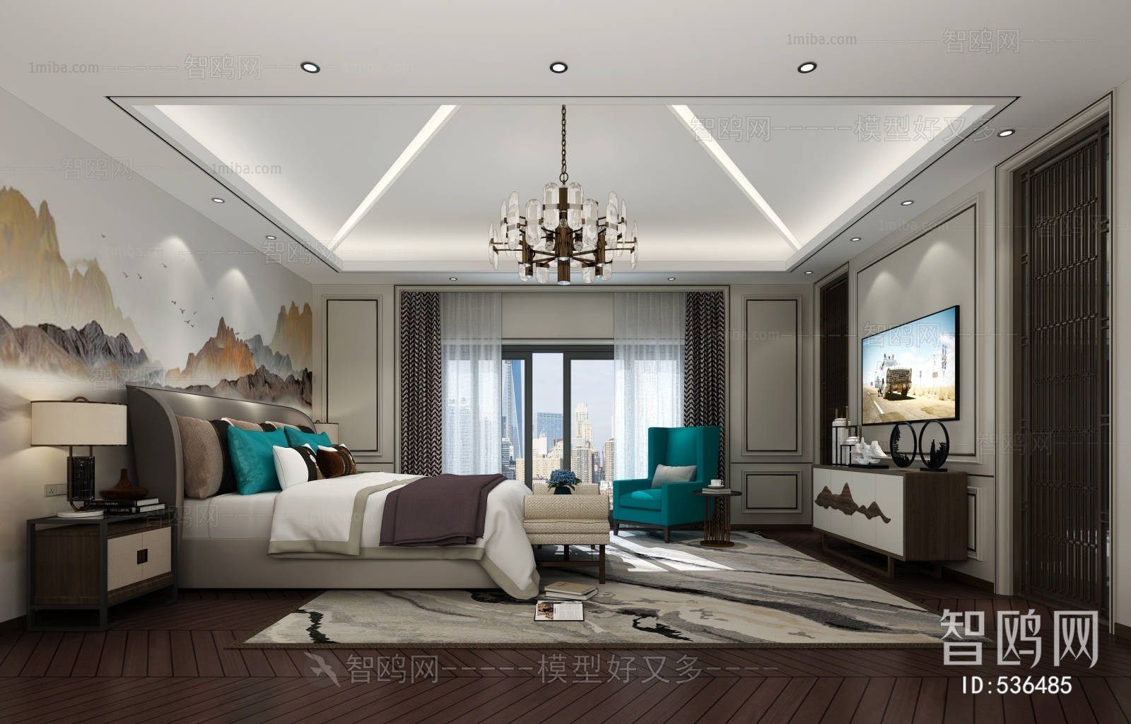 New Chinese Style Bedroom