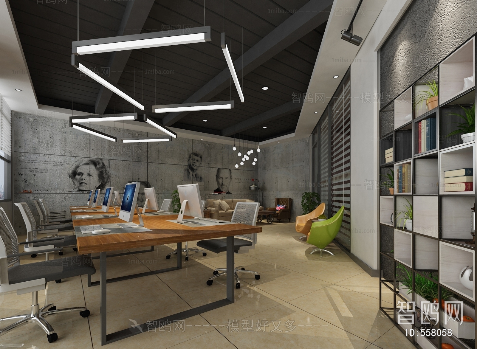 Industrial Style Staff Area