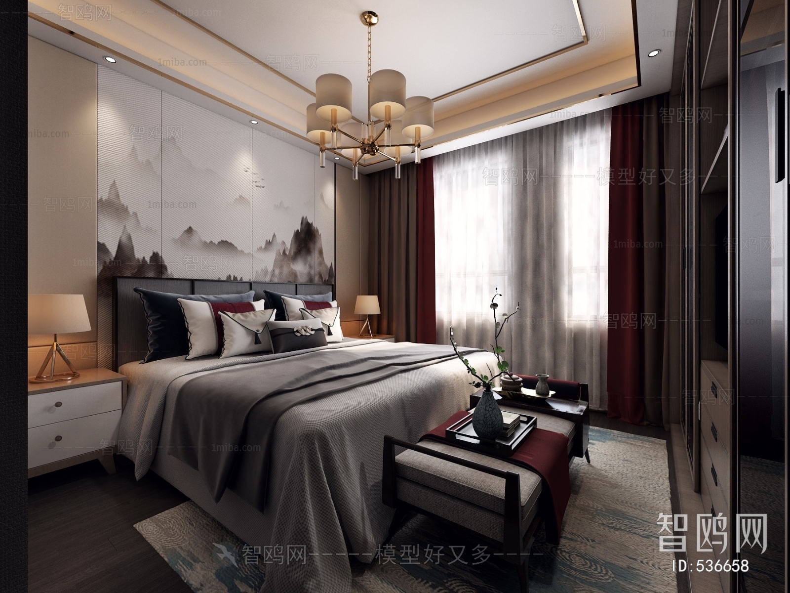 New Chinese Style Bedroom