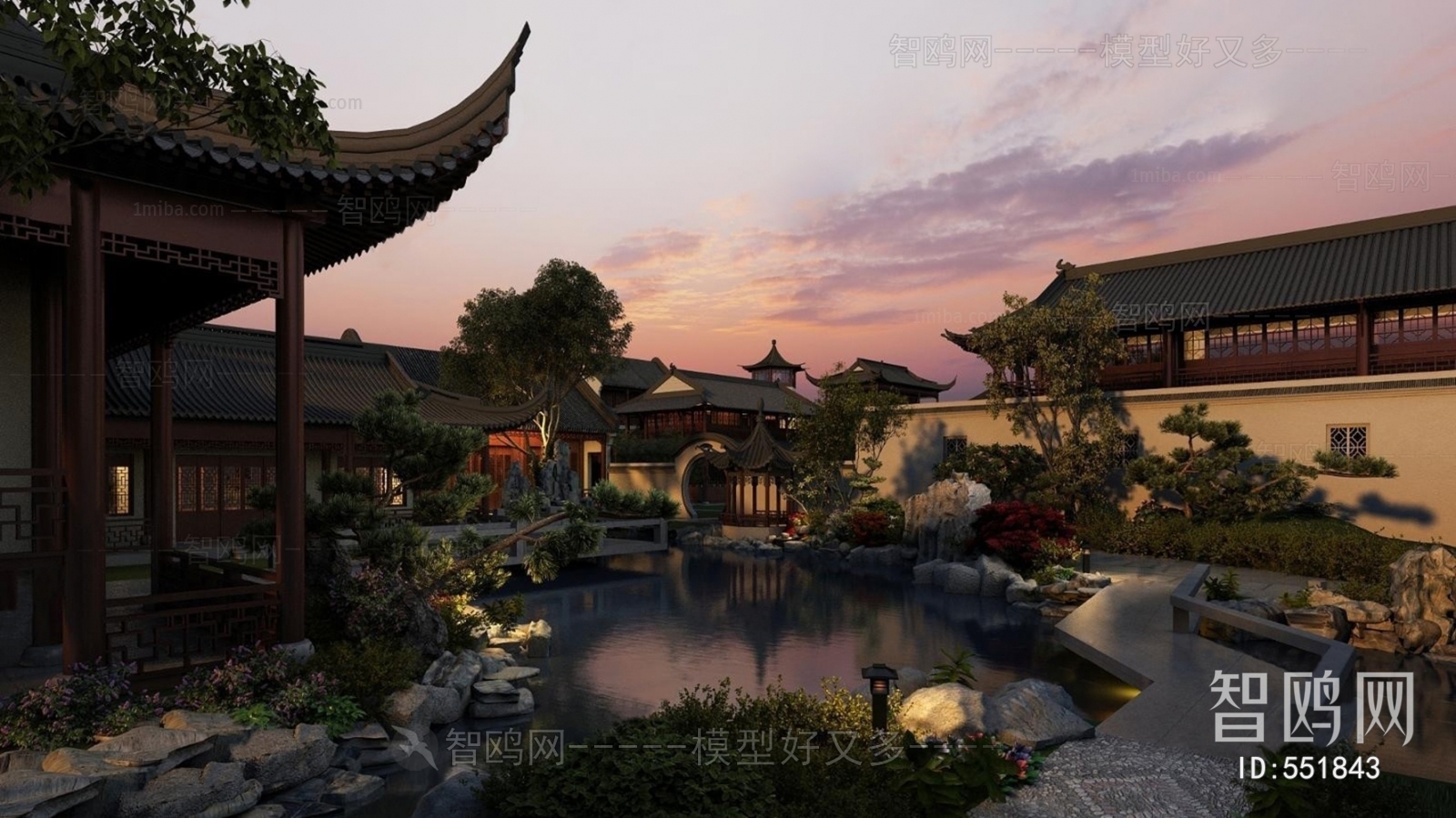 New Chinese Style Courtyard/landscape