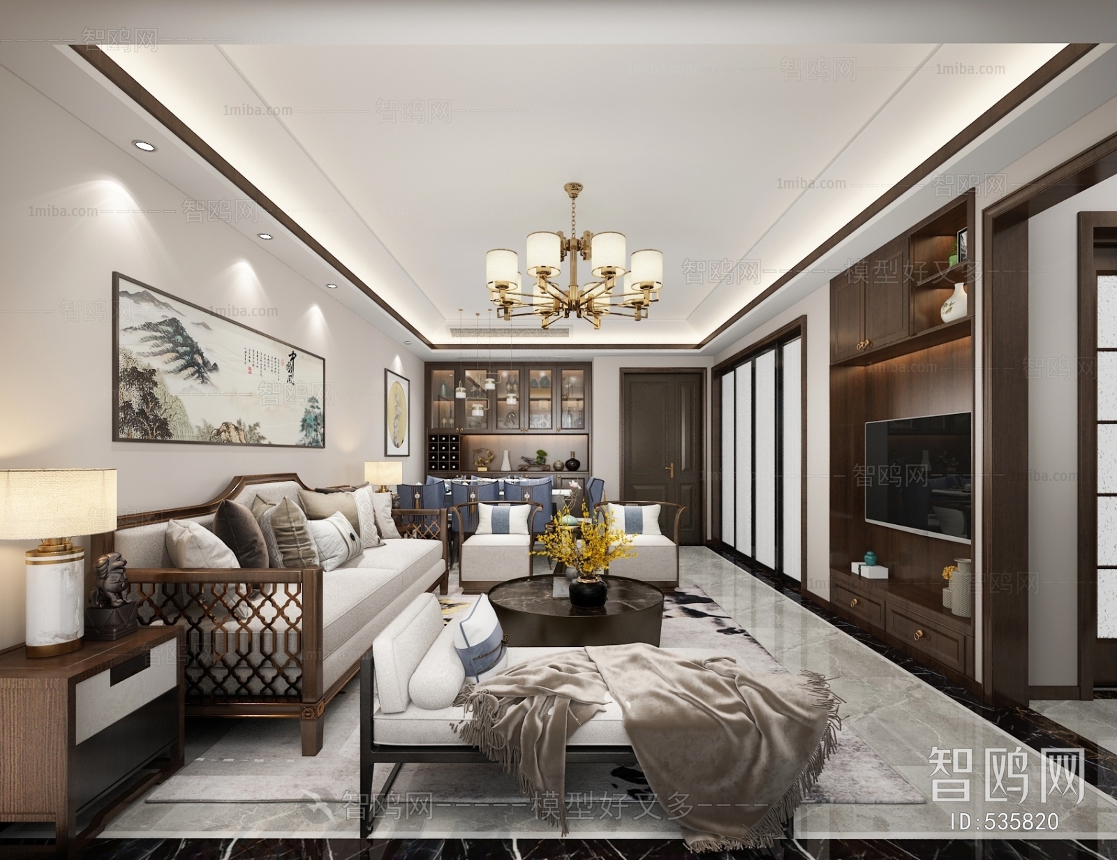 New Chinese Style A Living Room