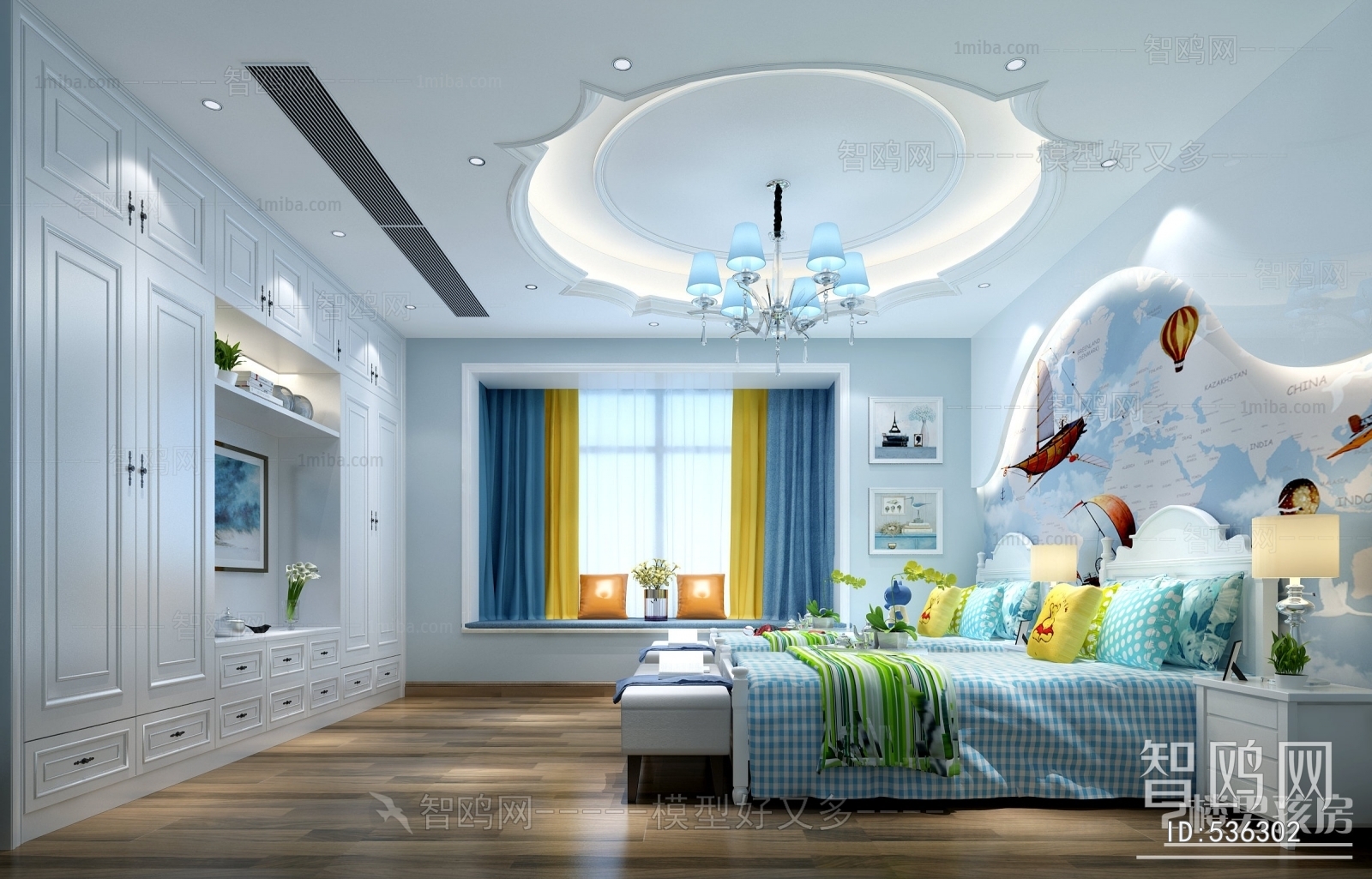 Simple European Style Boy's Room And Son's Room