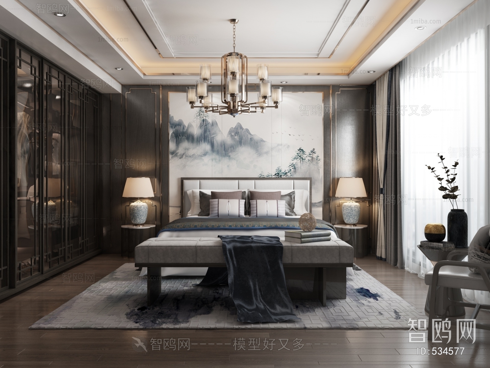 New Chinese Style Bedroom