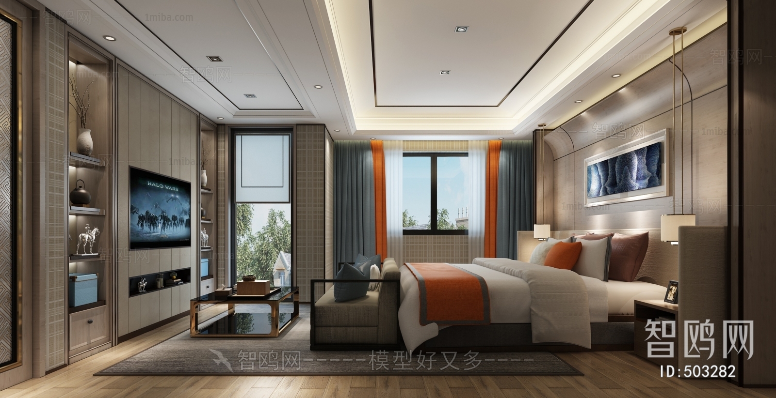 New Chinese Style Bedroom