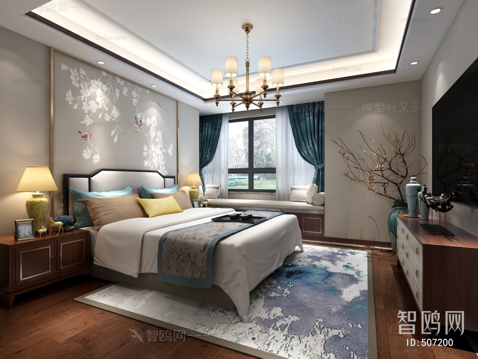 New Chinese Style Bedroom
