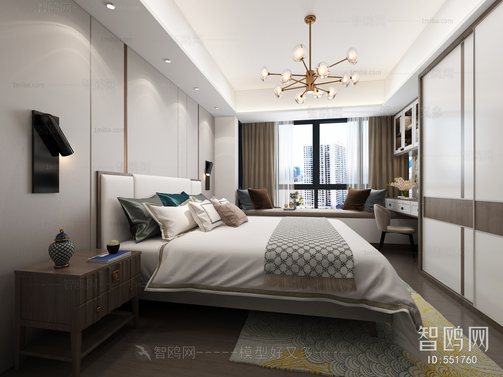 New Chinese Style Bedroom