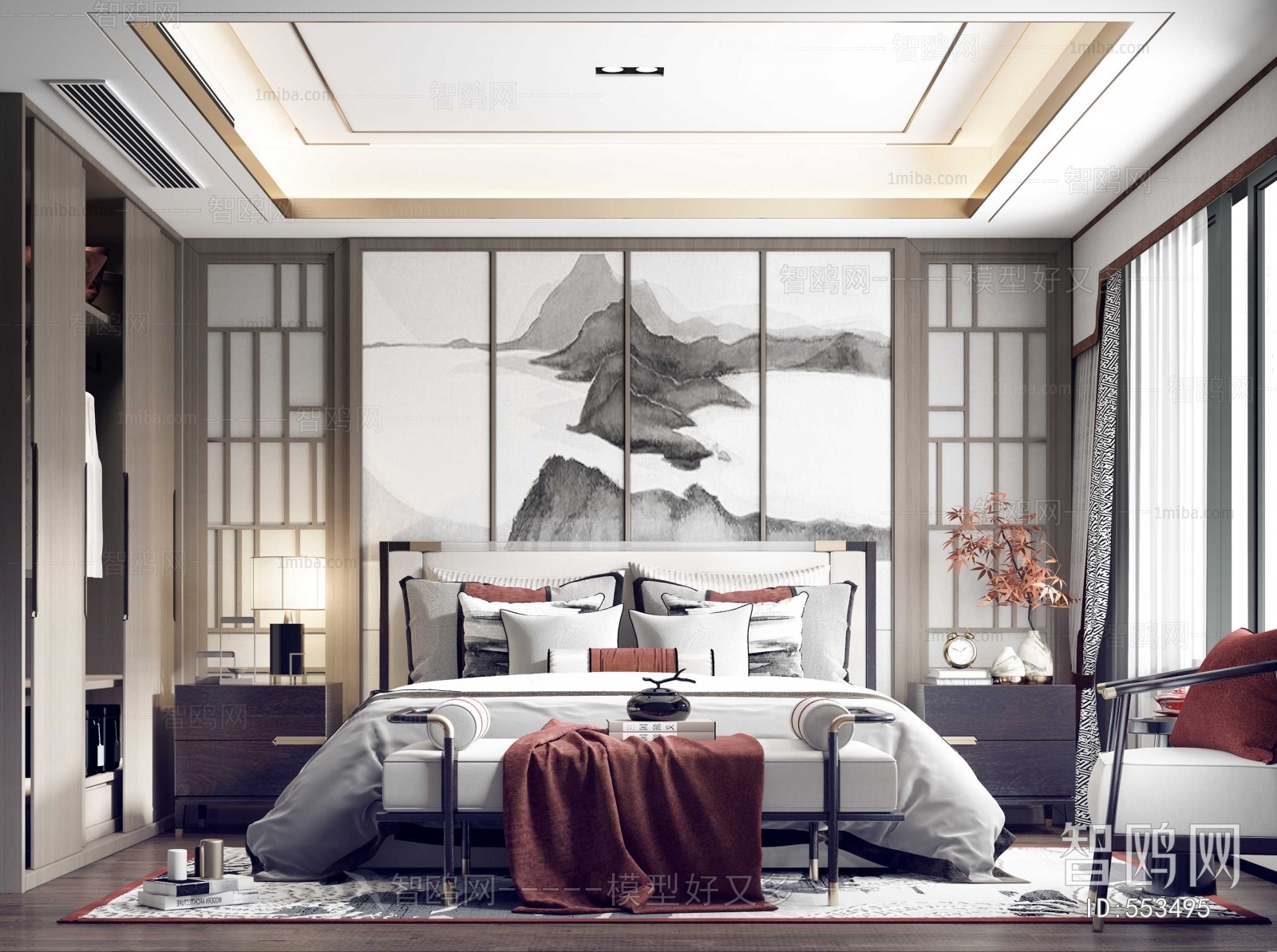 New Chinese Style Bedroom