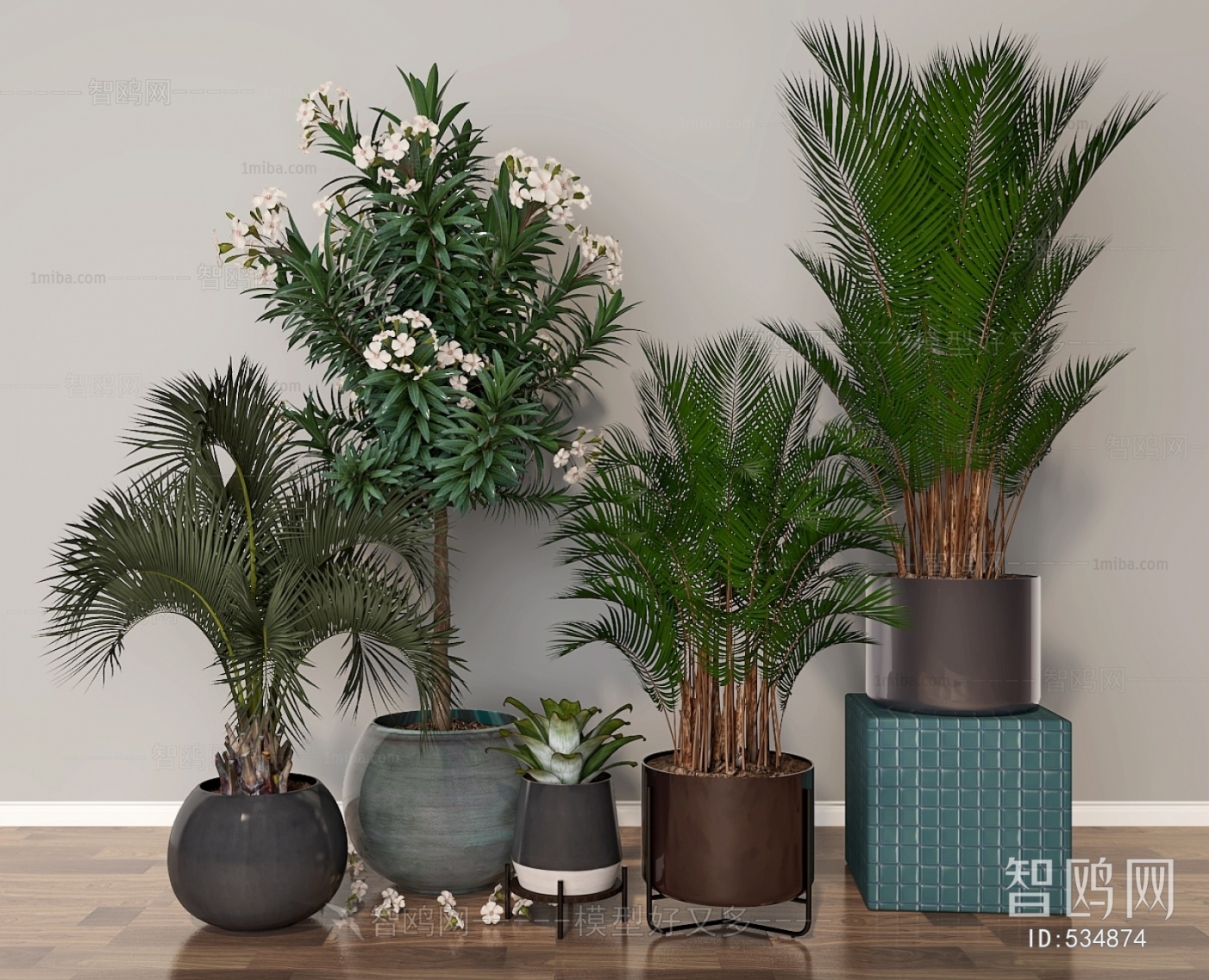 Modern Potted Green Plant