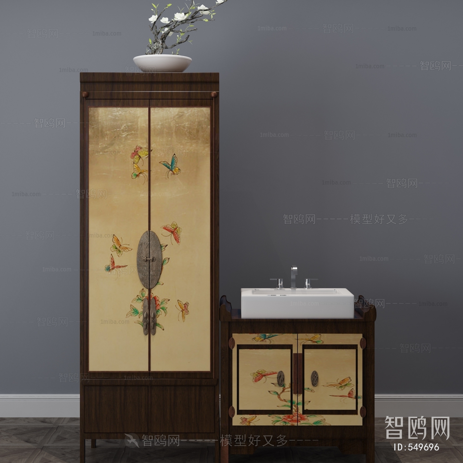 New Chinese Style Bathroom Cabinet