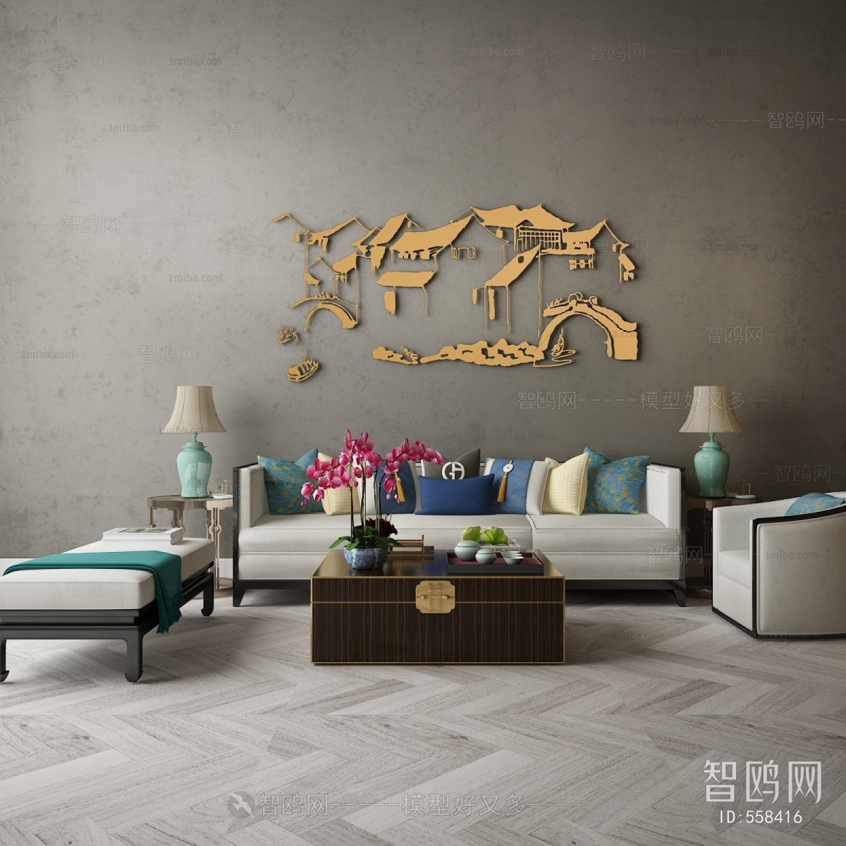 New Chinese Style Sofa Combination