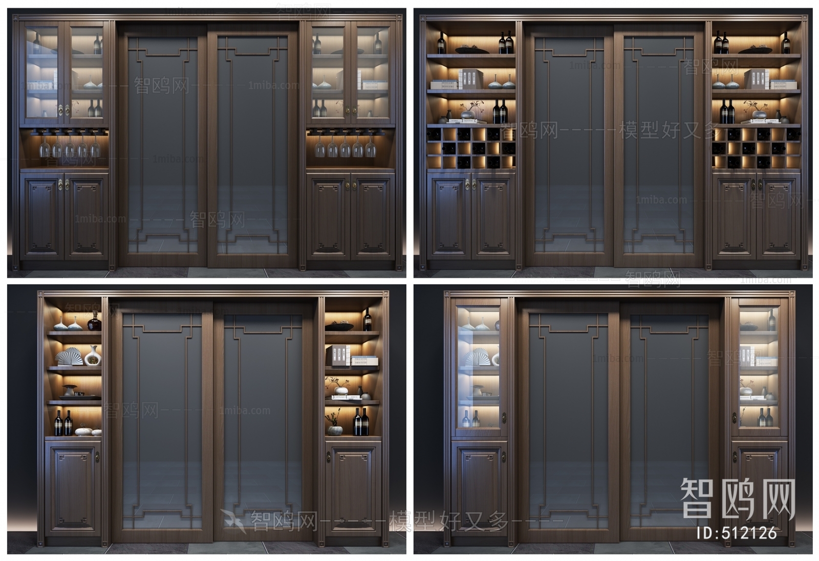 New Chinese Style Wine Cabinet