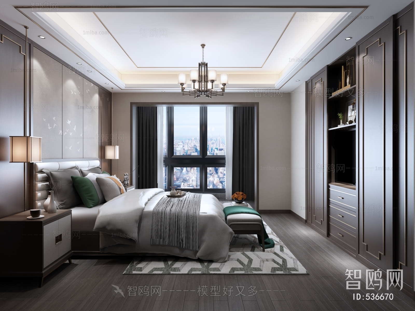 New Chinese Style Bedroom