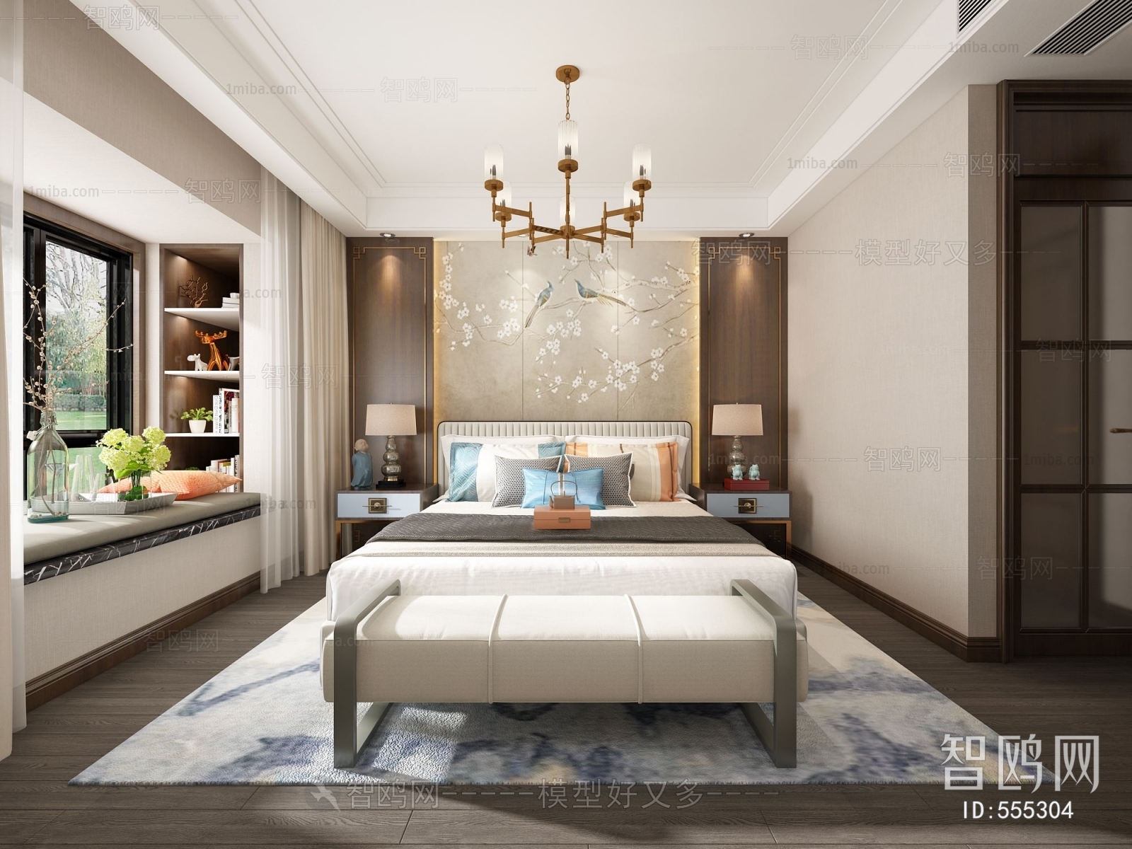 New Chinese Style Bedroom