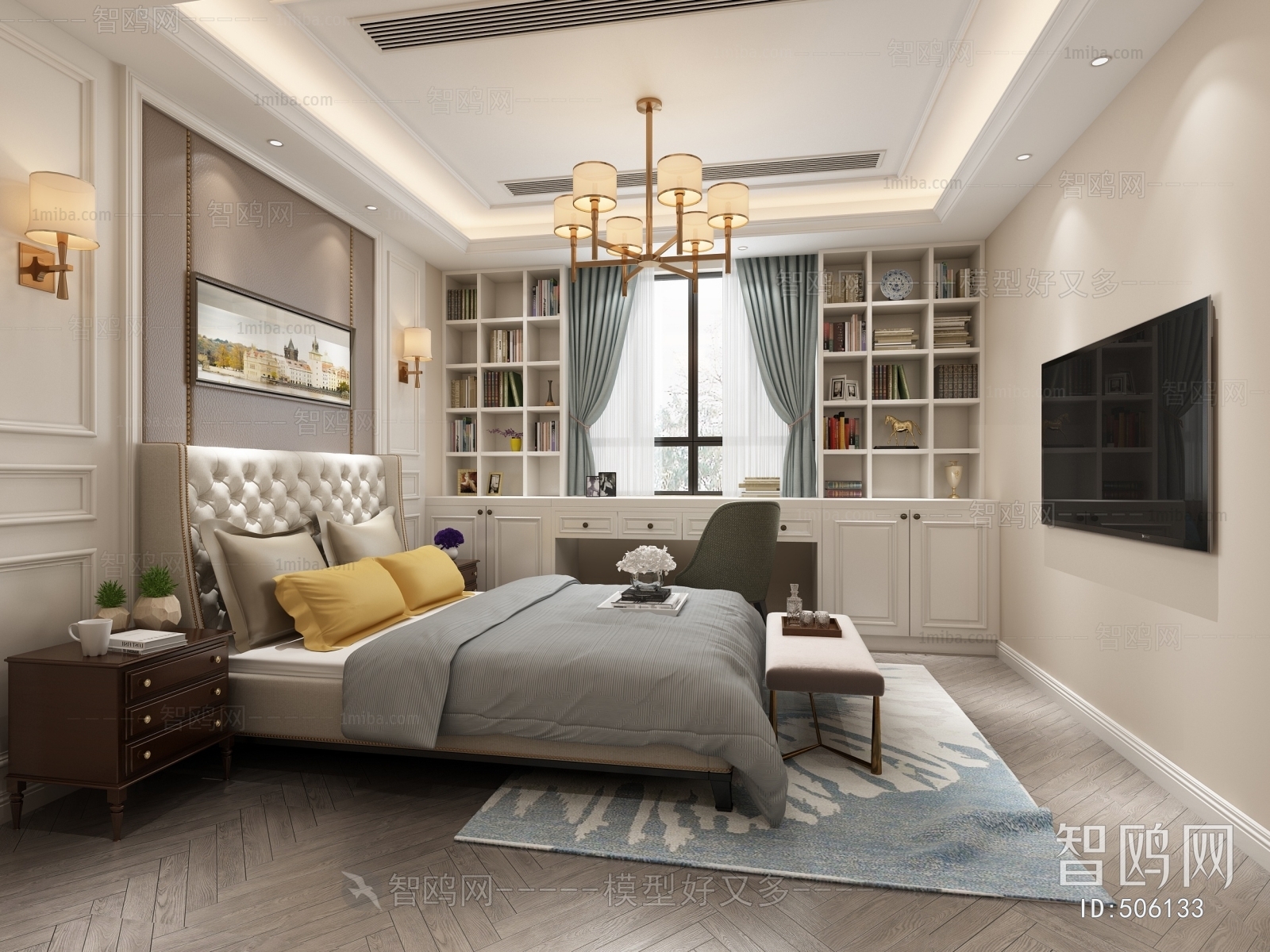 Simple European Style Bedroom