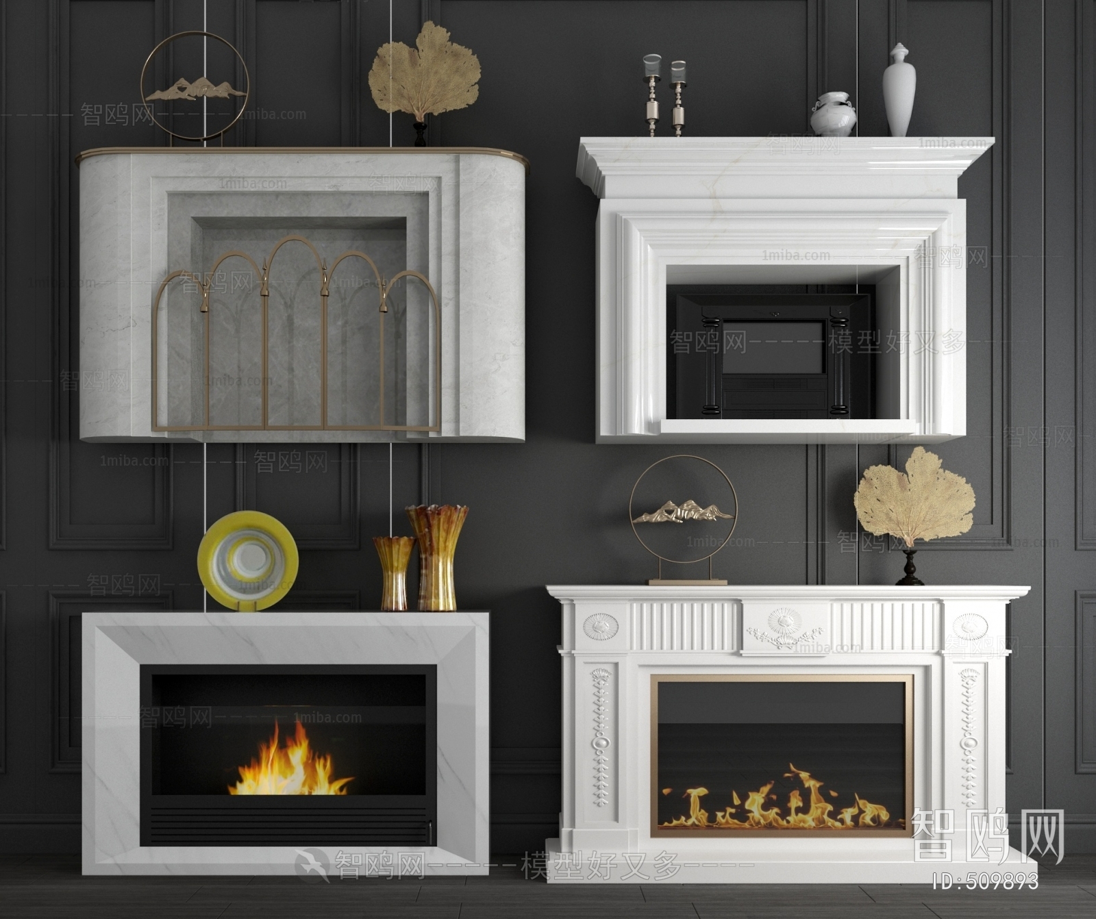 Simple European Style Fireplace