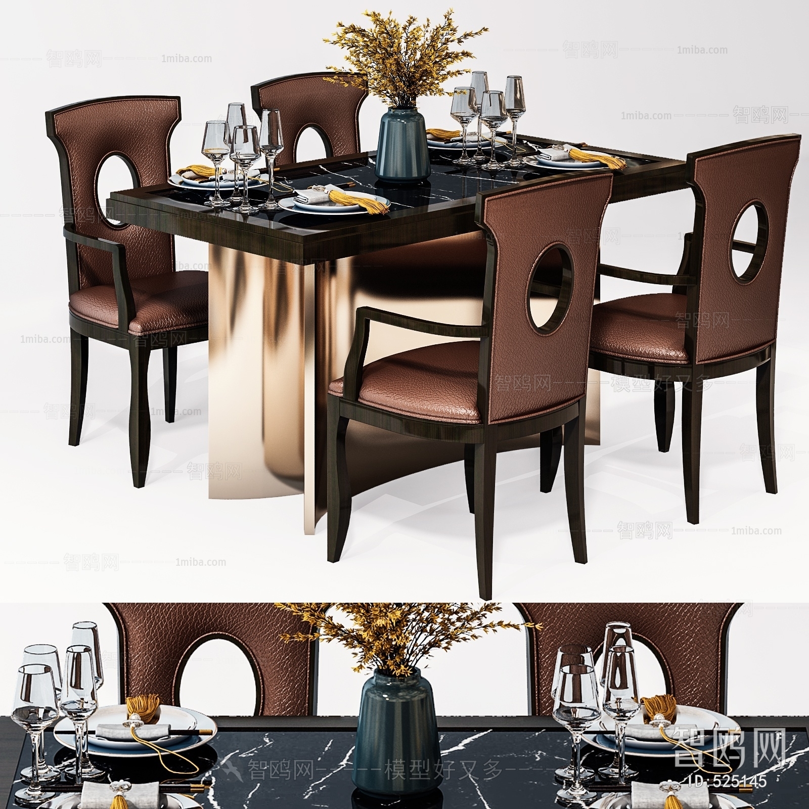 Simple European Style Dining Table And Chairs