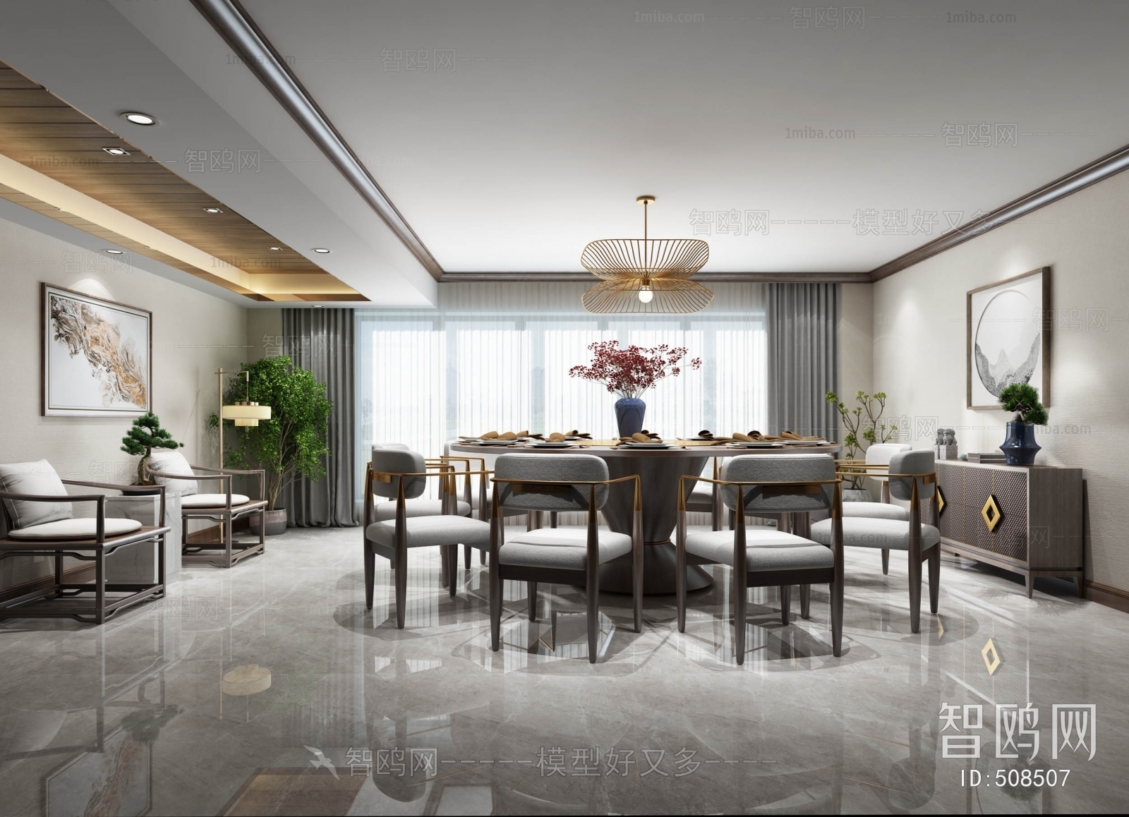 New Chinese Style Dining Room