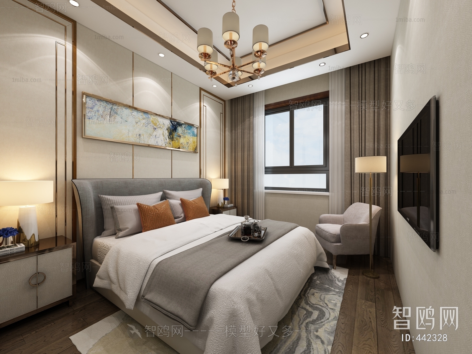 New Chinese Style Bedroom