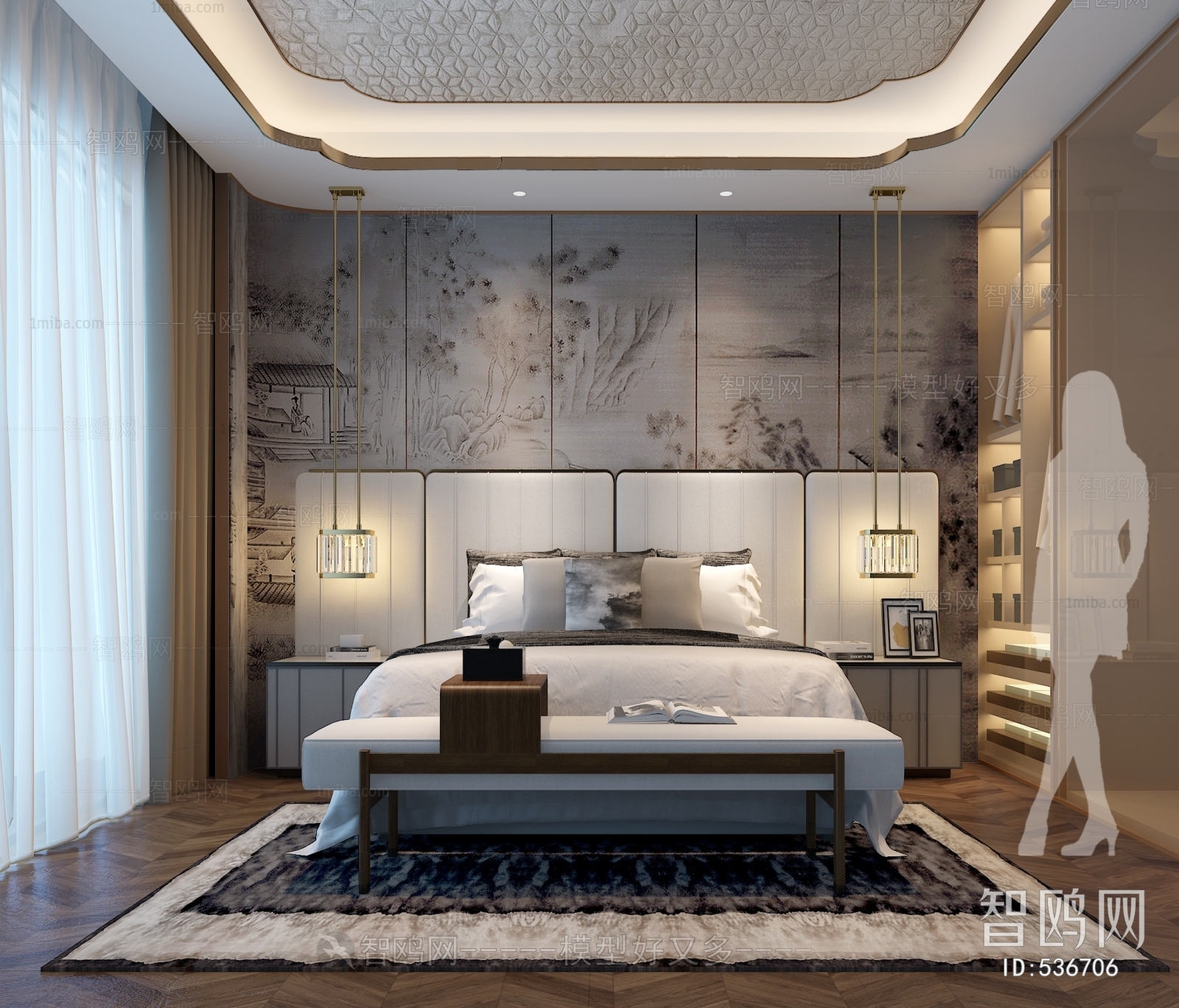 New Chinese Style Bedroom