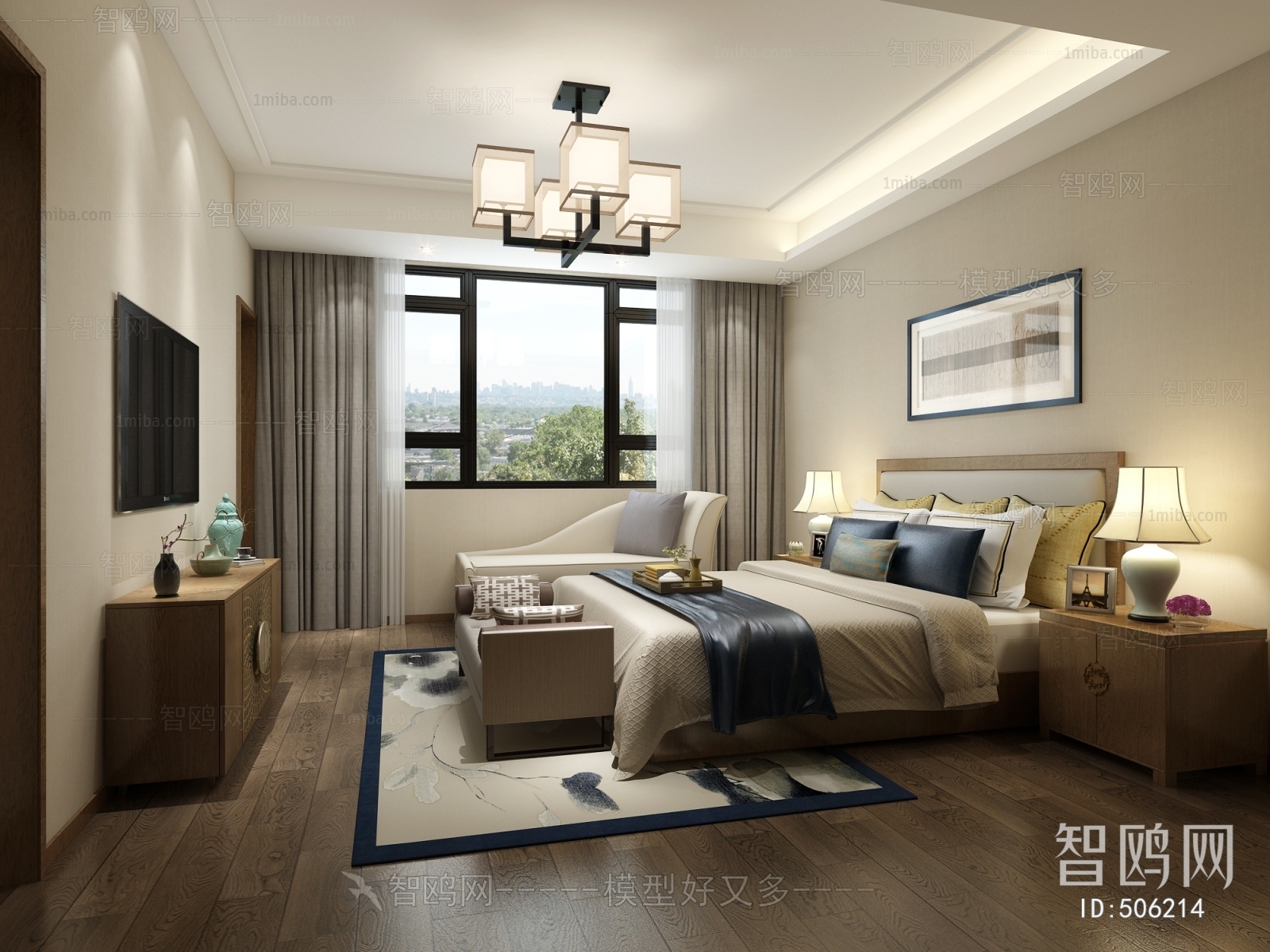 New Chinese Style Bedroom