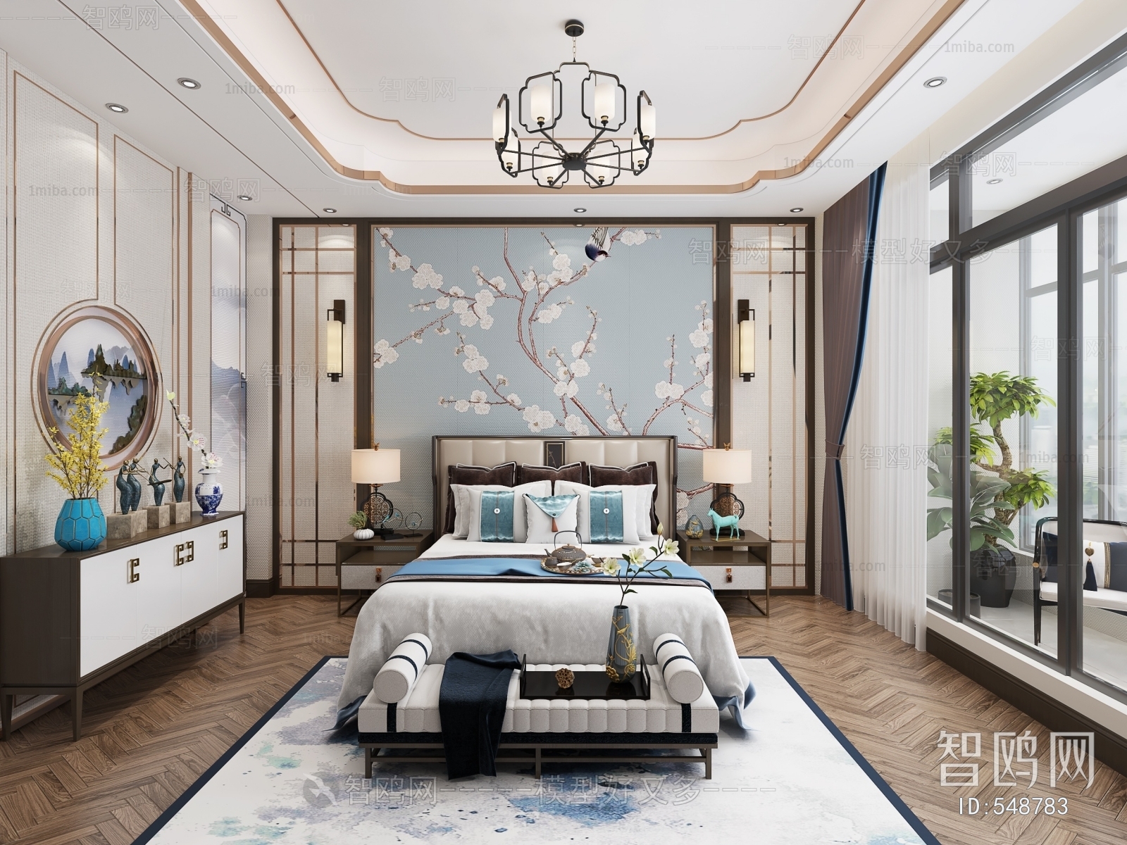 New Chinese Style Bedroom