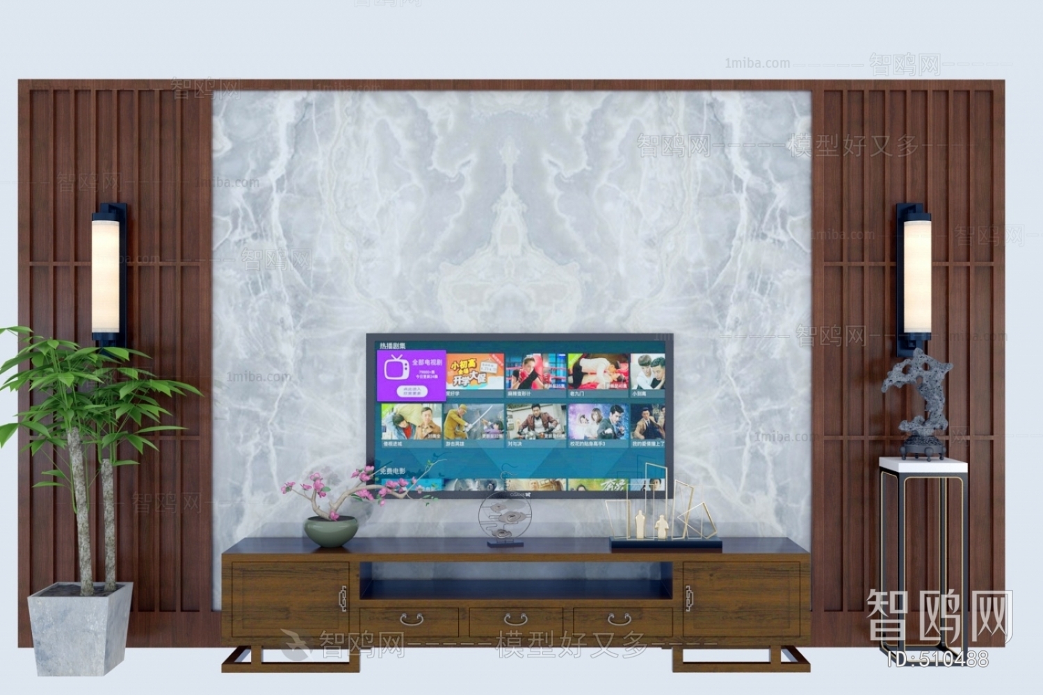 New Chinese Style TV Cabinet