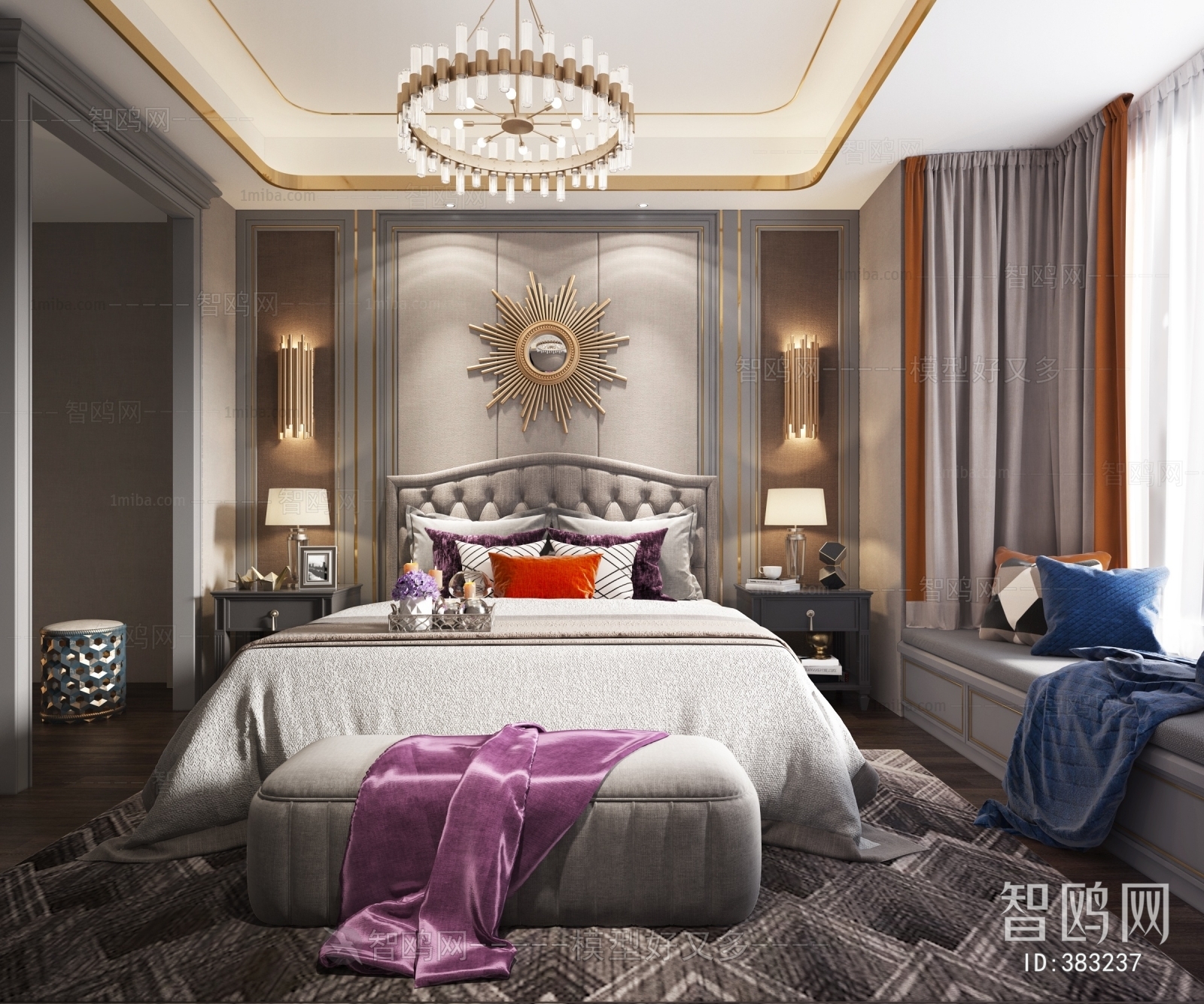 American Style Simple European Style Bedroom