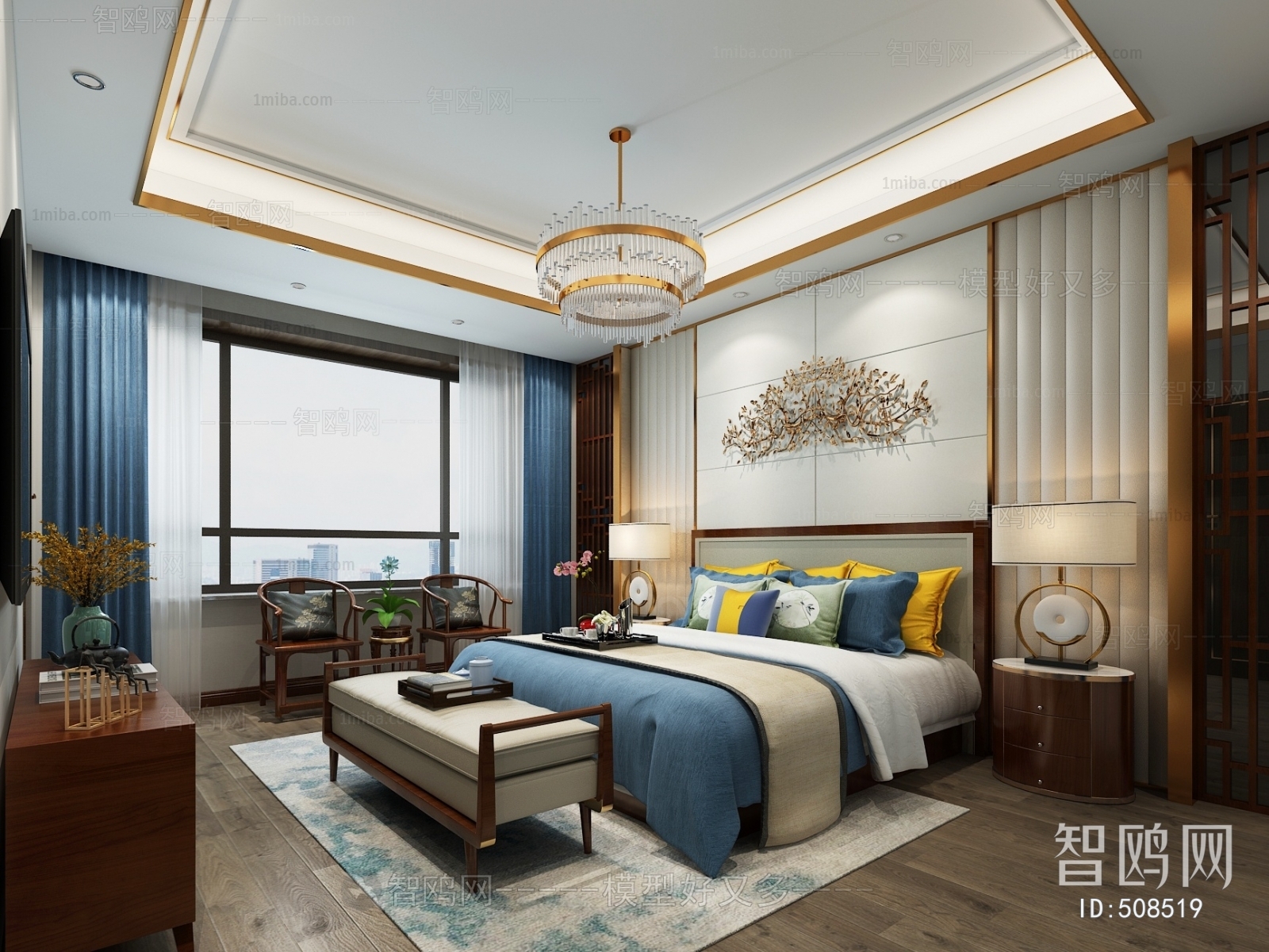 New Chinese Style Bedroom