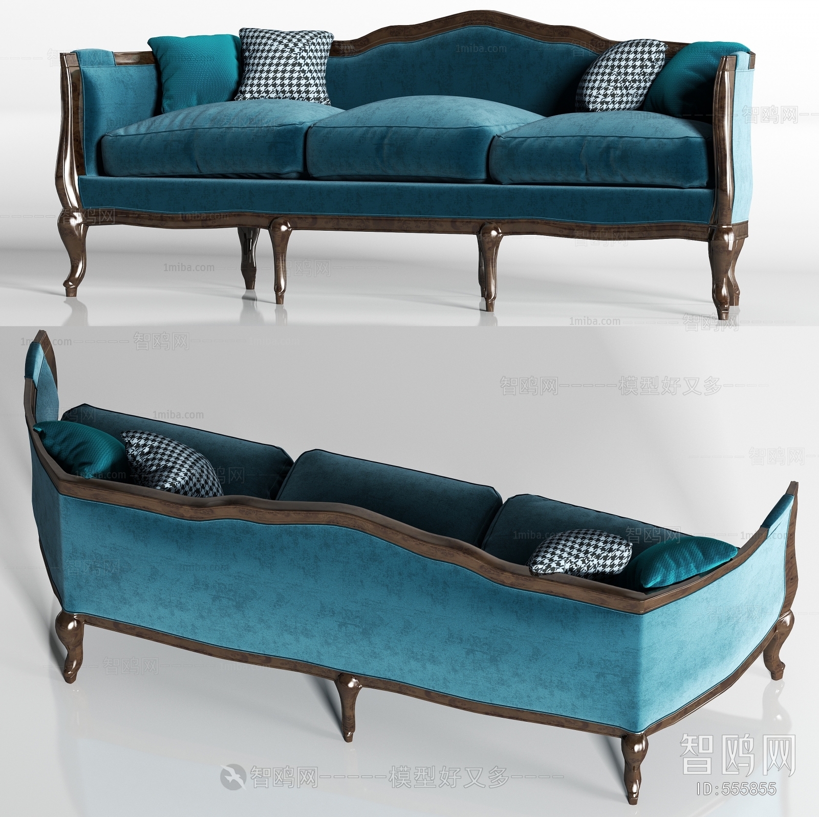 Simple European Style Three-seat Sofa